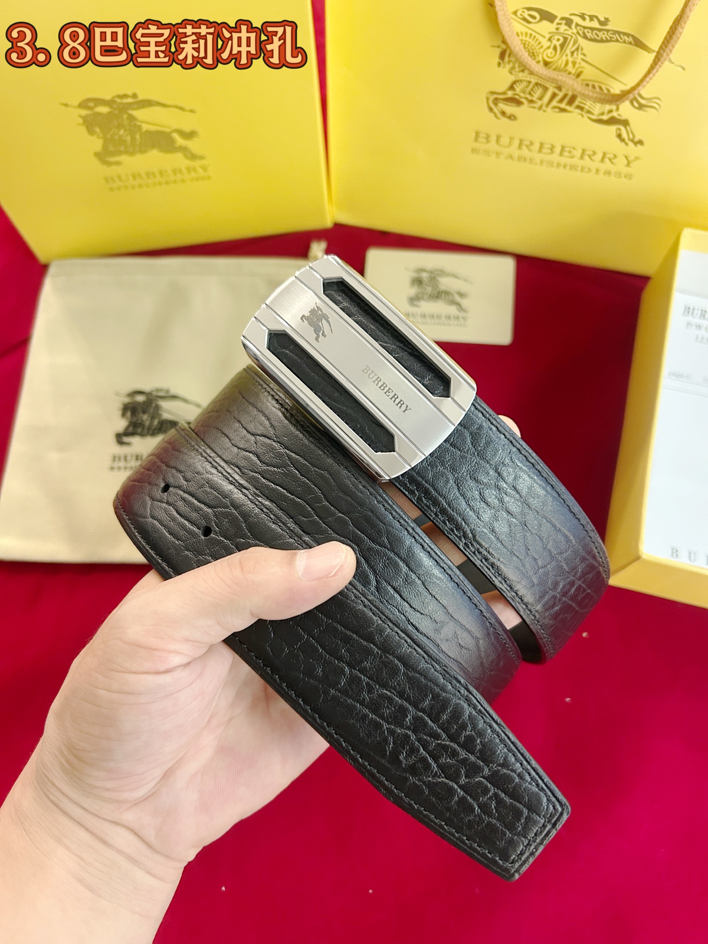 配专柜包装    巴宝莉㊙️原单高端品质🎗专柜官网同步🌟支持NFC感应💎宽度3.8精美钢扣头💯意大利进口