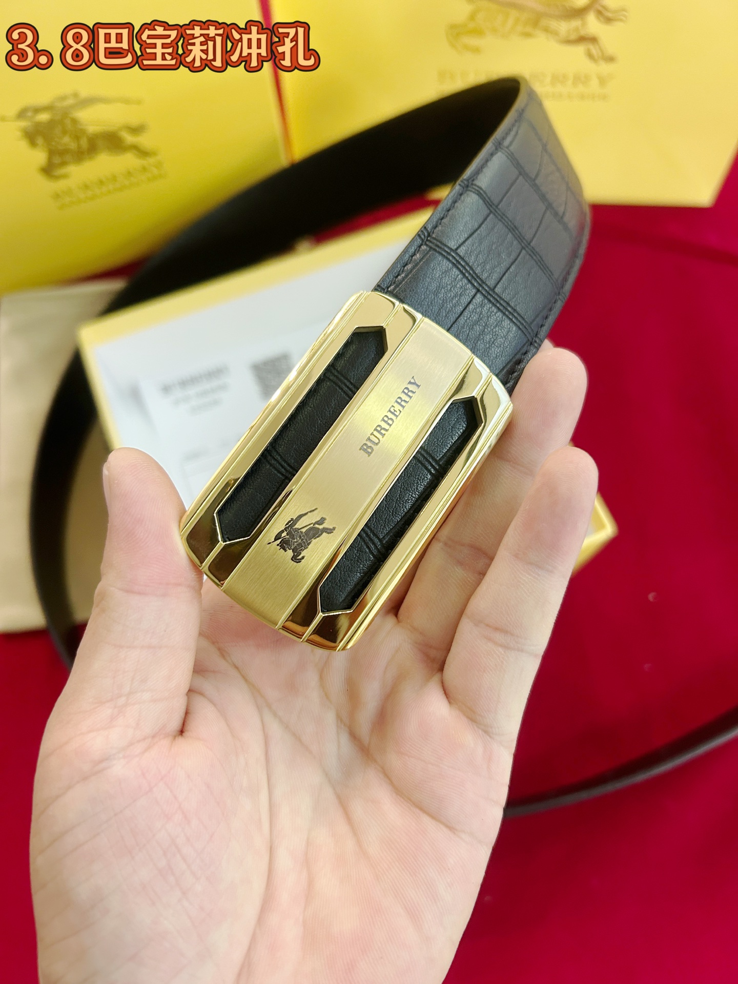 配专柜包装    巴宝莉㊙️原单高端品质🎗专柜官网同步🌟支持NFC感应💎宽度3.8精美钢扣头💯意大利进口