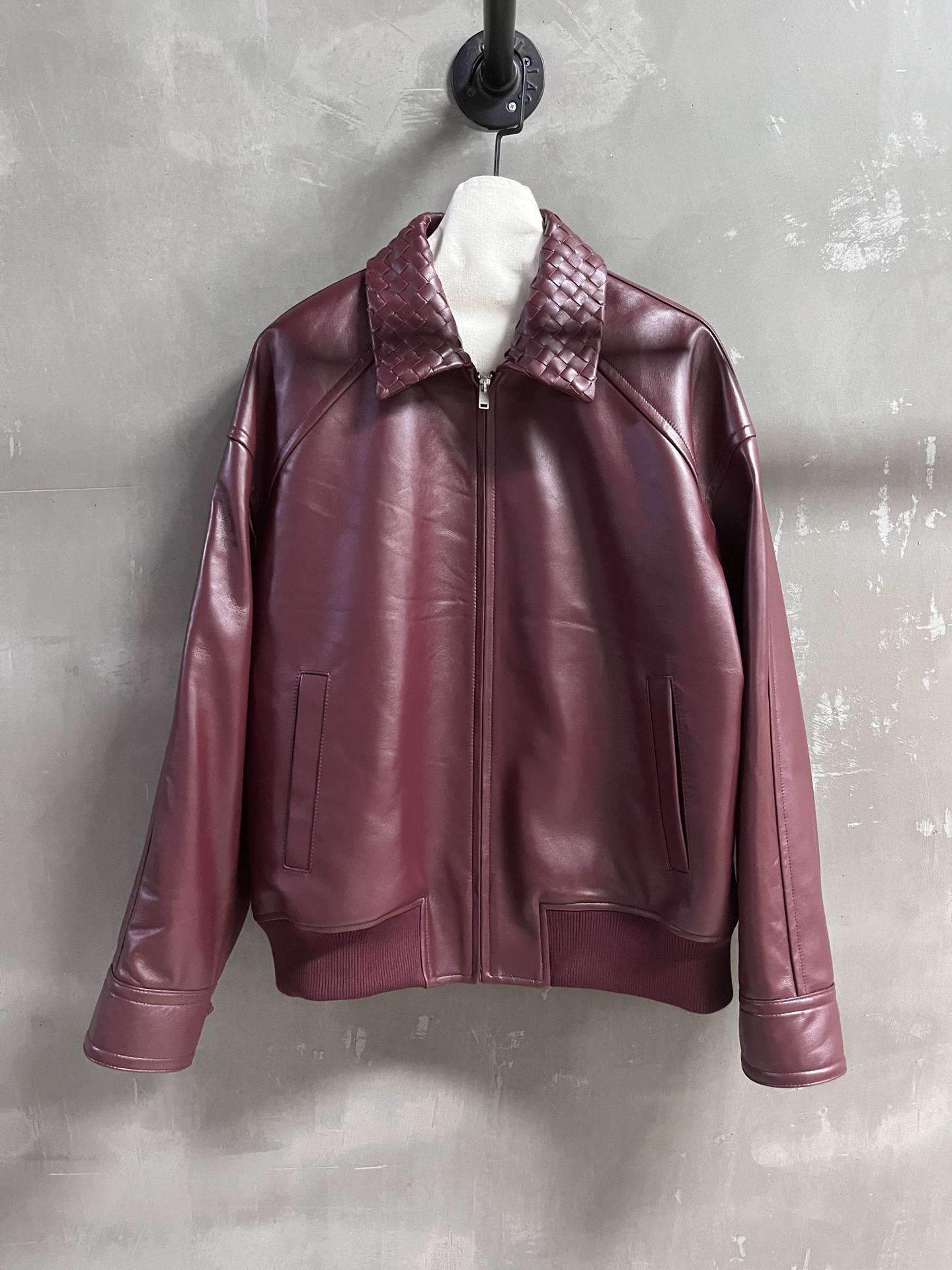 Hand-Woven Leather Collar Jacket, Unisex Lambskin Outerwear, Fall 2025 Collection 3 i1752840640178 7624 0 0