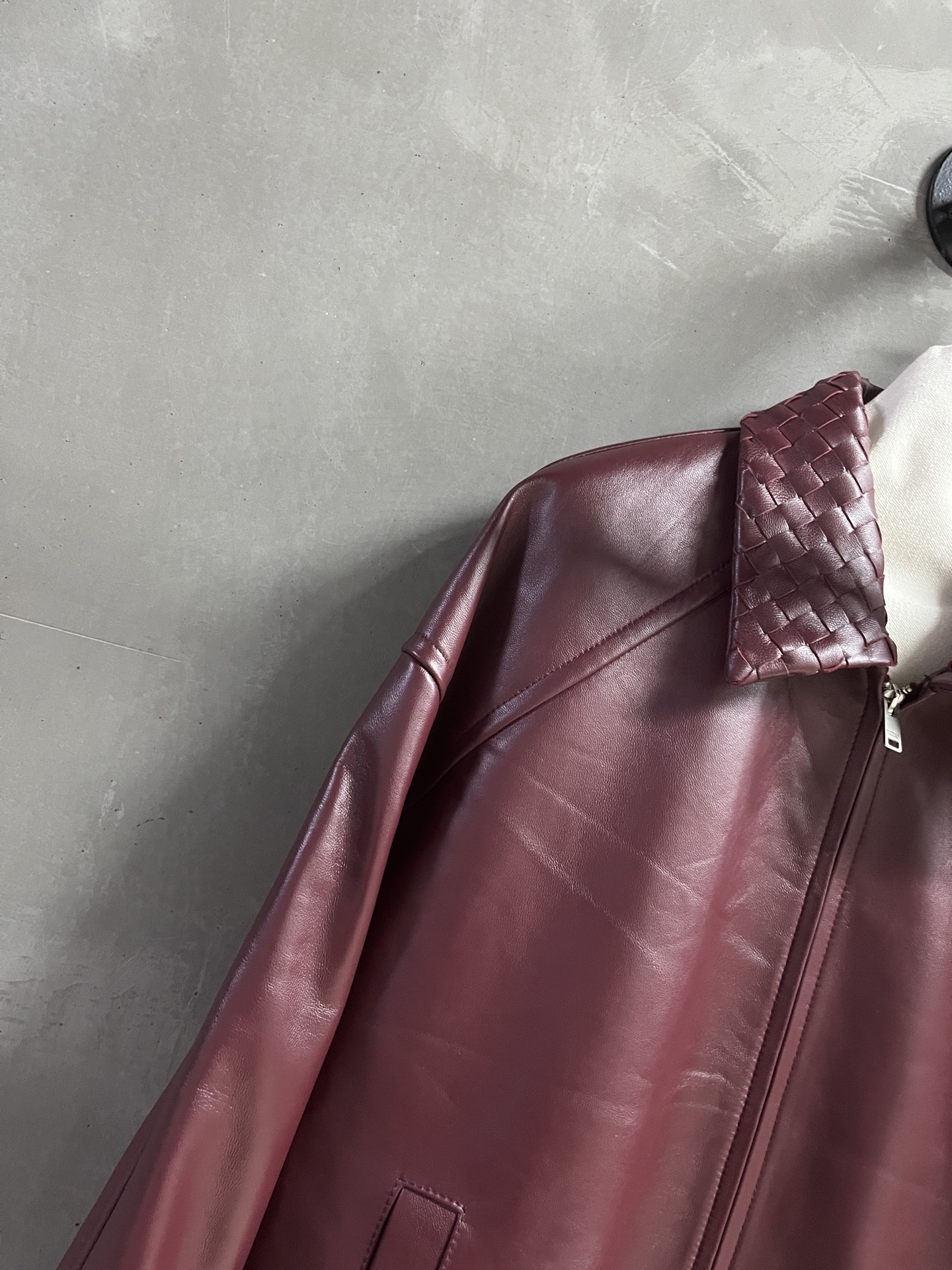 Hand-Woven Leather Collar Jacket, Unisex Lambskin Outerwear, Fall 2025 Collection 5 i1752840640377 4536 0 2