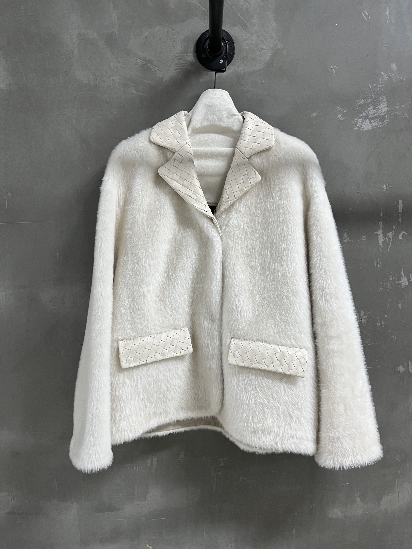 Bottega Veneta White Brushed Wool Blazer