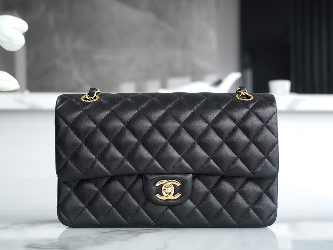 Chanel Classic Flap Bag Replica
 Crossbody & Shoulder Bags Black Lambskin Sheepskin