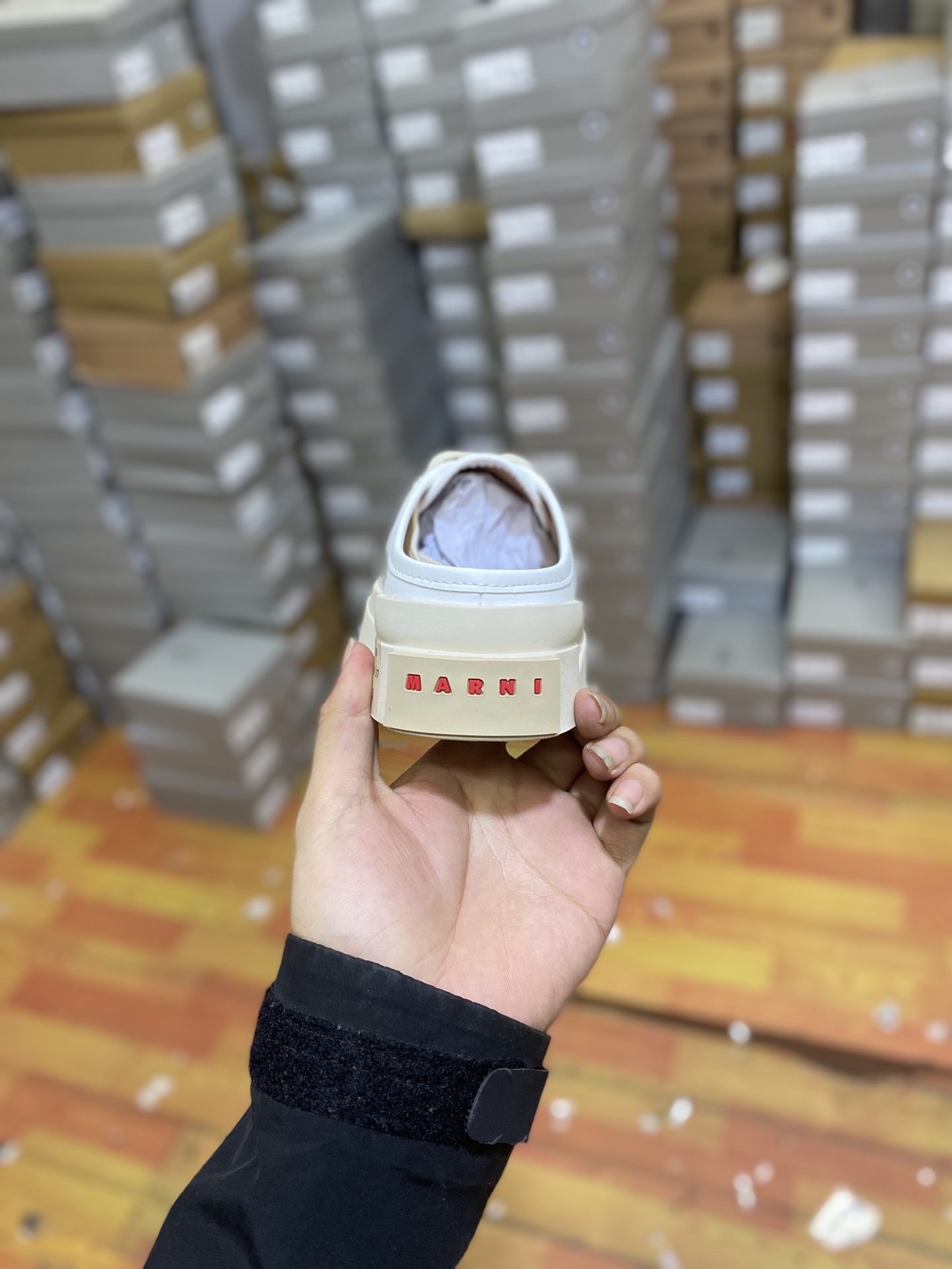 Spot stock Guangdong high version MARNI latest big head women's shoes Mary Jane half slippers