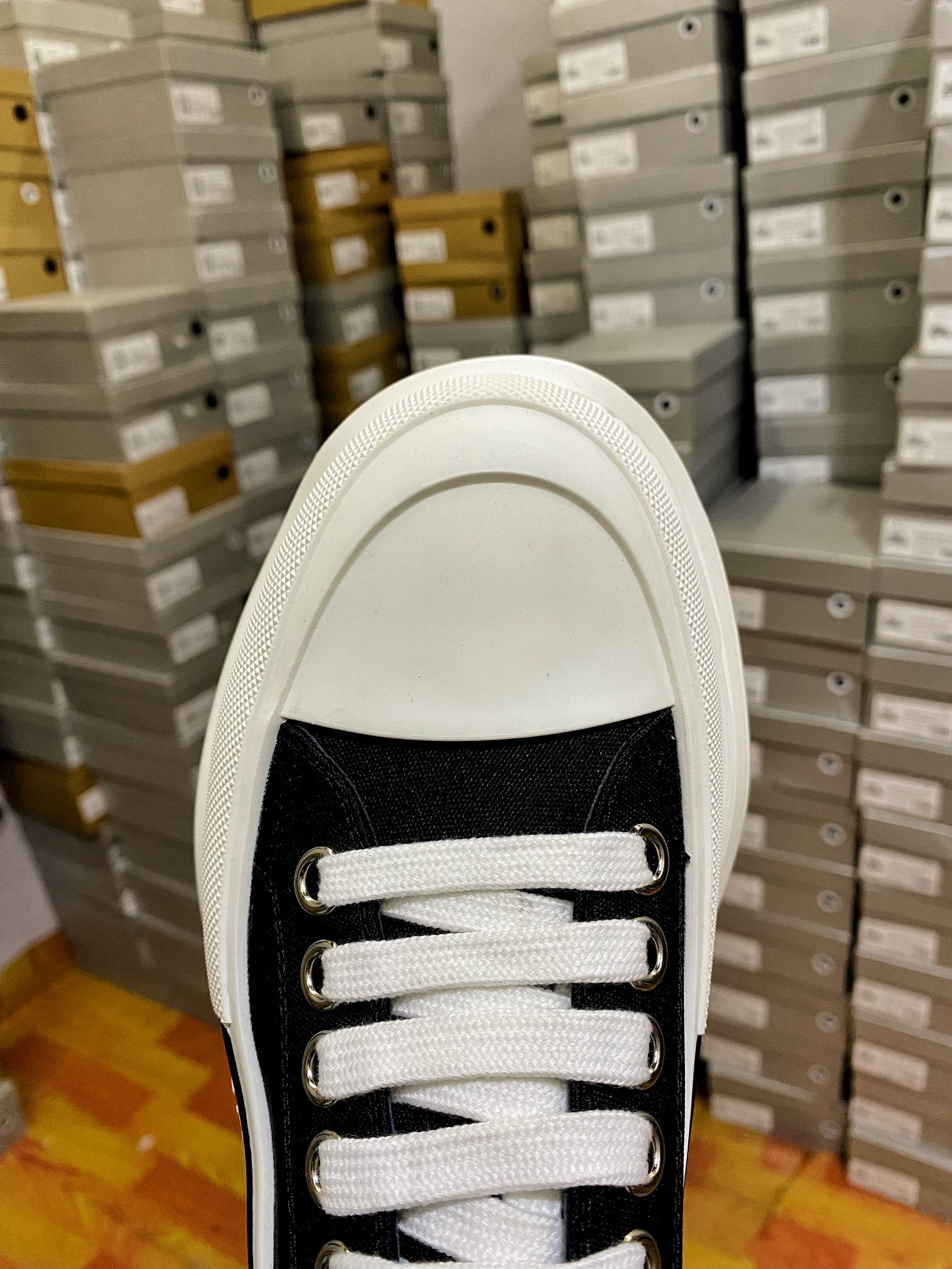 Alexander McQueen/Alexander McQueen platform shoes thick-soled height-enhancing canvas dad shoes
