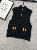 Hermes Clothing Waistcoat Embroidery Cashmere Knitting Wool Fall/Winter Collection