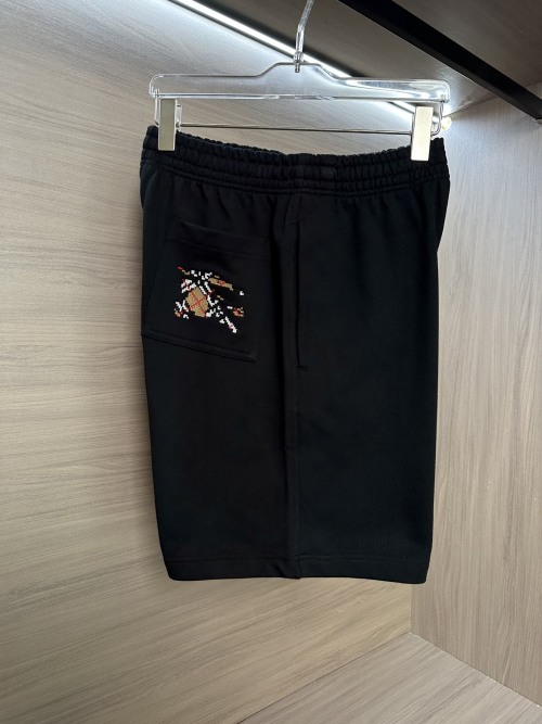 Burberry Black Cotton Shorts with Equestrian Knight Embroidery 1 Burberry Black Cotton Shorts with Equestrian Knight Embroidery