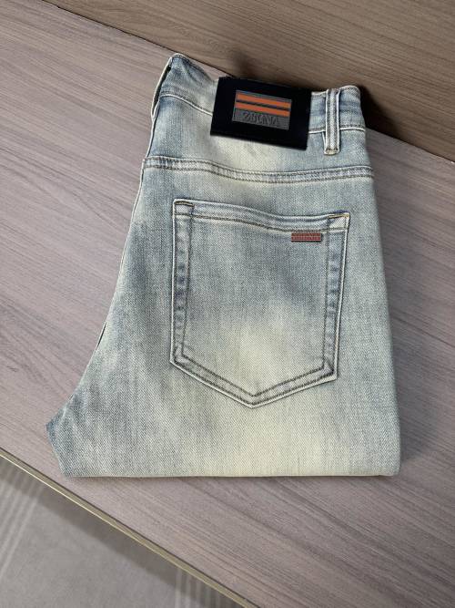 ZZegna Men's Slim Fit Jeans - Soft Denim, Versatile Style, Summer Collection 1 ZZegna Men's Slim Fit Jeans - Soft Denim, Versatile Style, Summer Collection