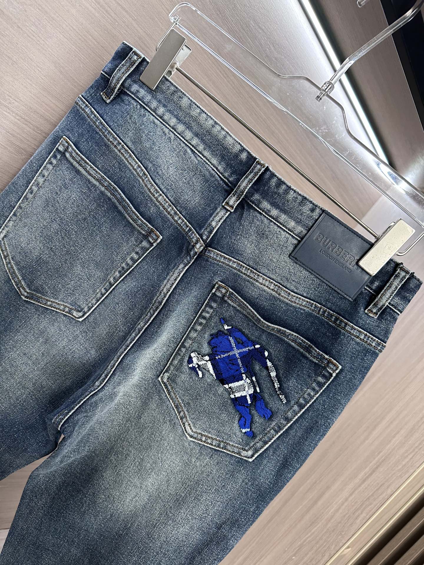 Burberry Blue Checkered Denim Jeans: Classic Fit, Modern Style 6 i1755755560926 7112 0 4