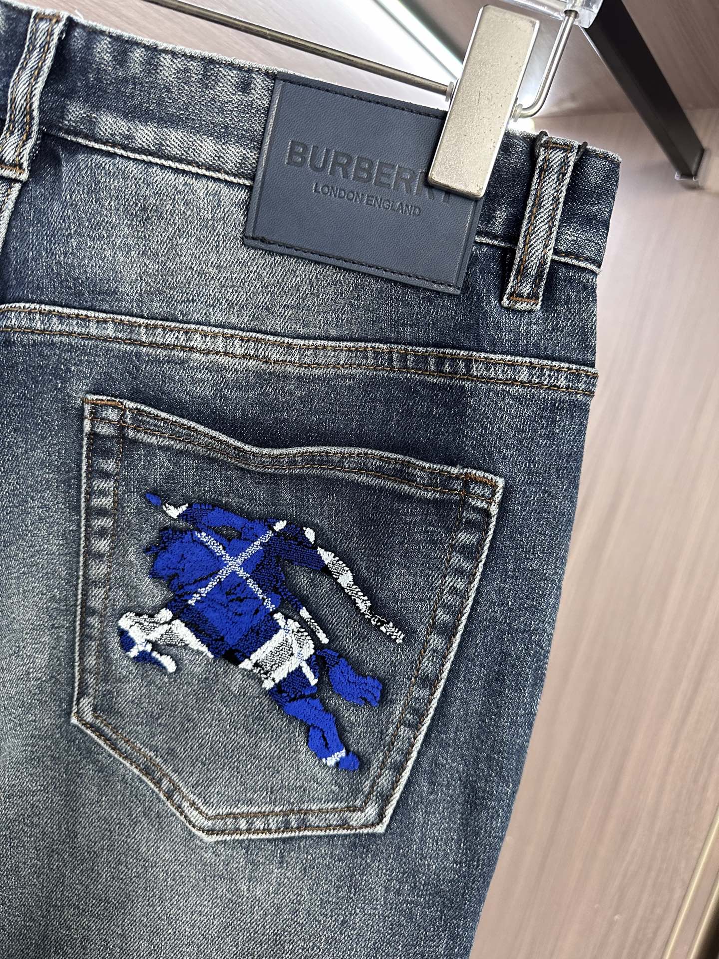 Burberry Blue Checkered Denim Jeans: Classic Fit, Modern Style 9 i1755755560953 1845 0 7