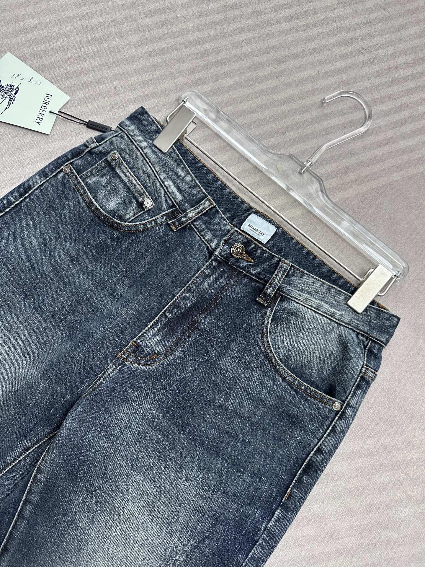 Burberry Blue Check Denim Jeans: Classic Fit, Modern Style 6 i1755847448770 8034 0 4
