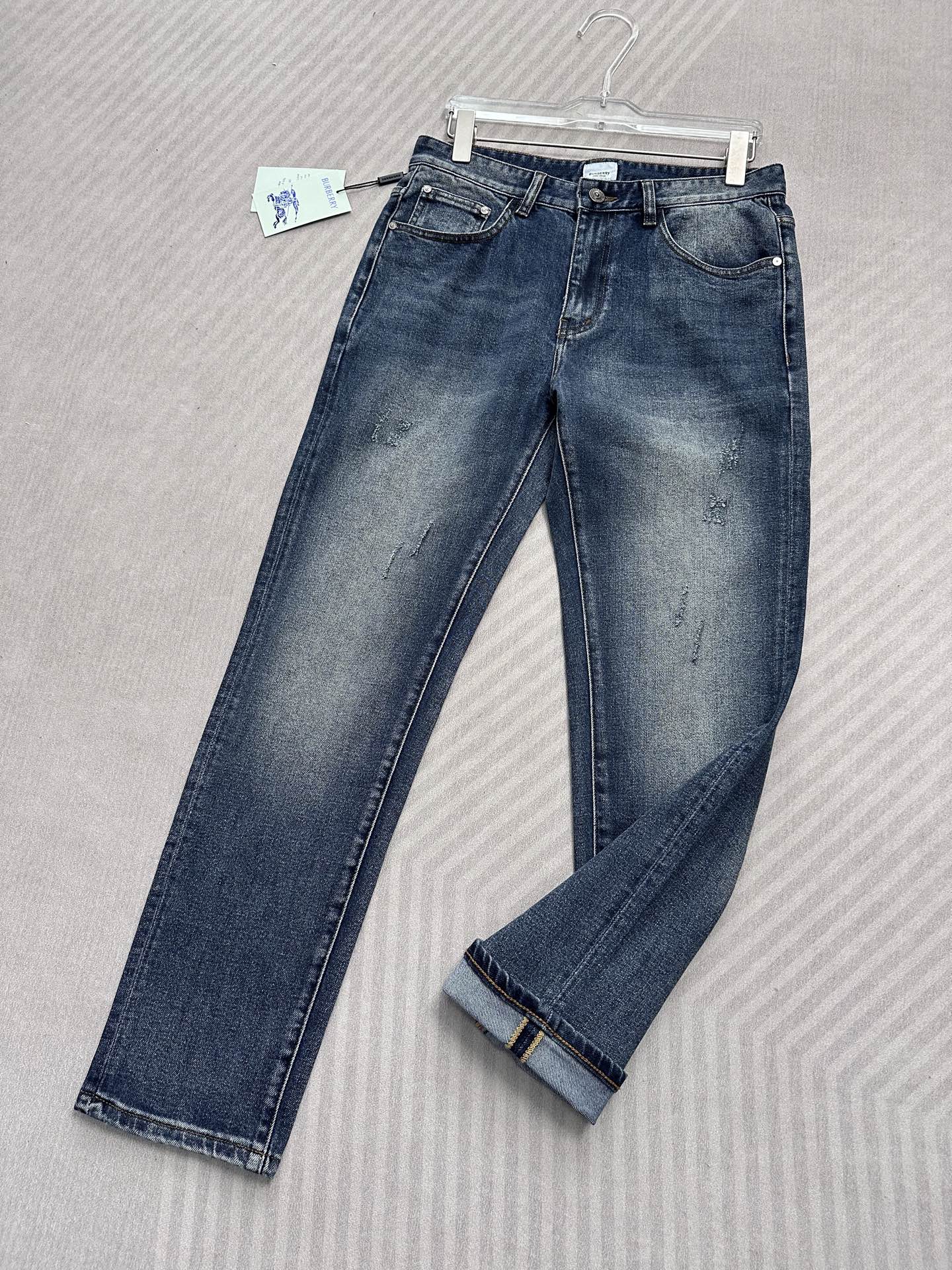 Burberry Blue Check Denim Jeans: Classic Fit, Modern Style 4 i1755847448776 3348 0 2