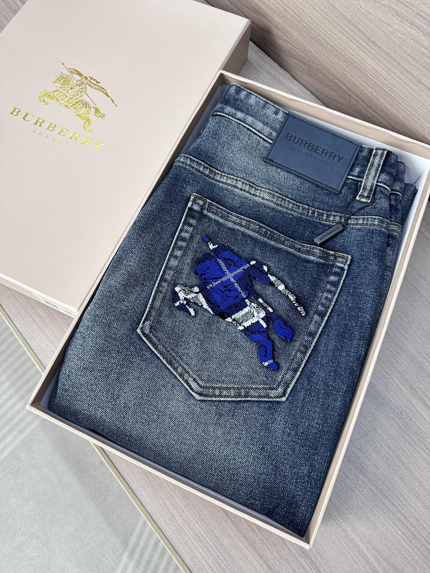 Burberry Blue Check Denim Jeans: Classic Fit, Modern Style 2 i1755847451015 8065 0 0