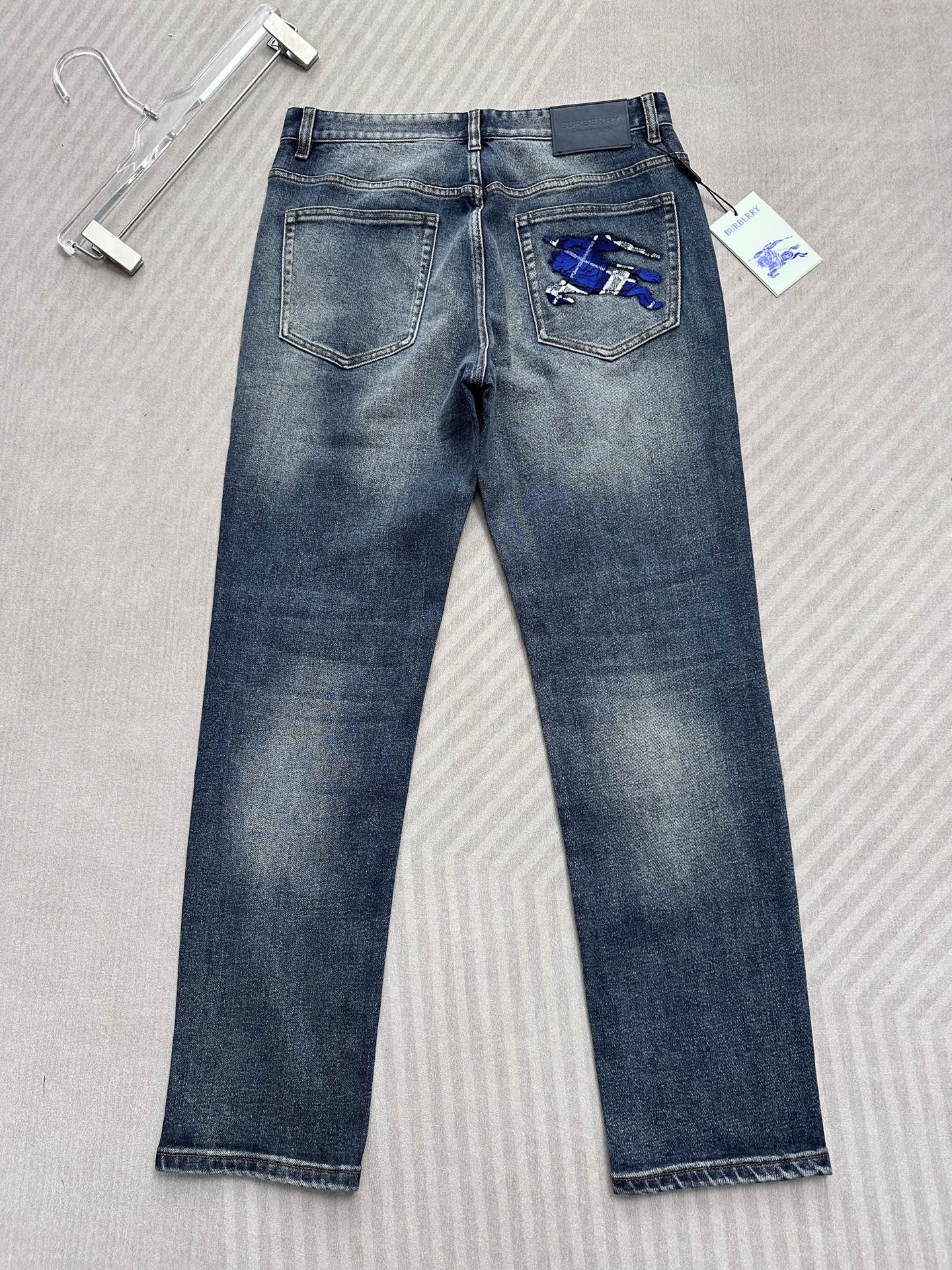 Burberry Blue Check Denim Jeans: Classic Fit, Modern Style 5 i1755847451044 2262 0 3