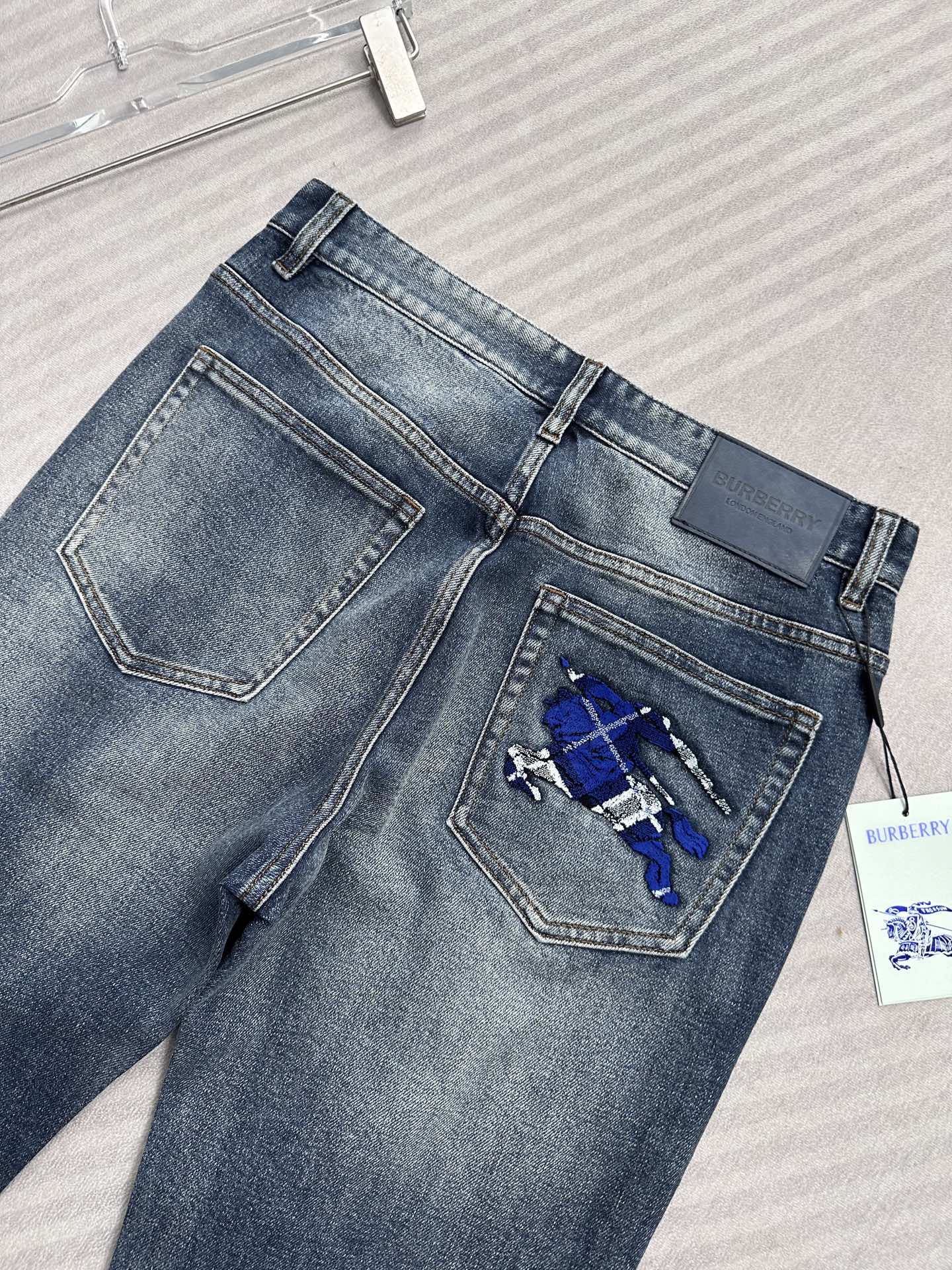 Burberry Blue Check Denim Jeans: Classic Fit, Modern Style 7 i1755847452377 872 0 5