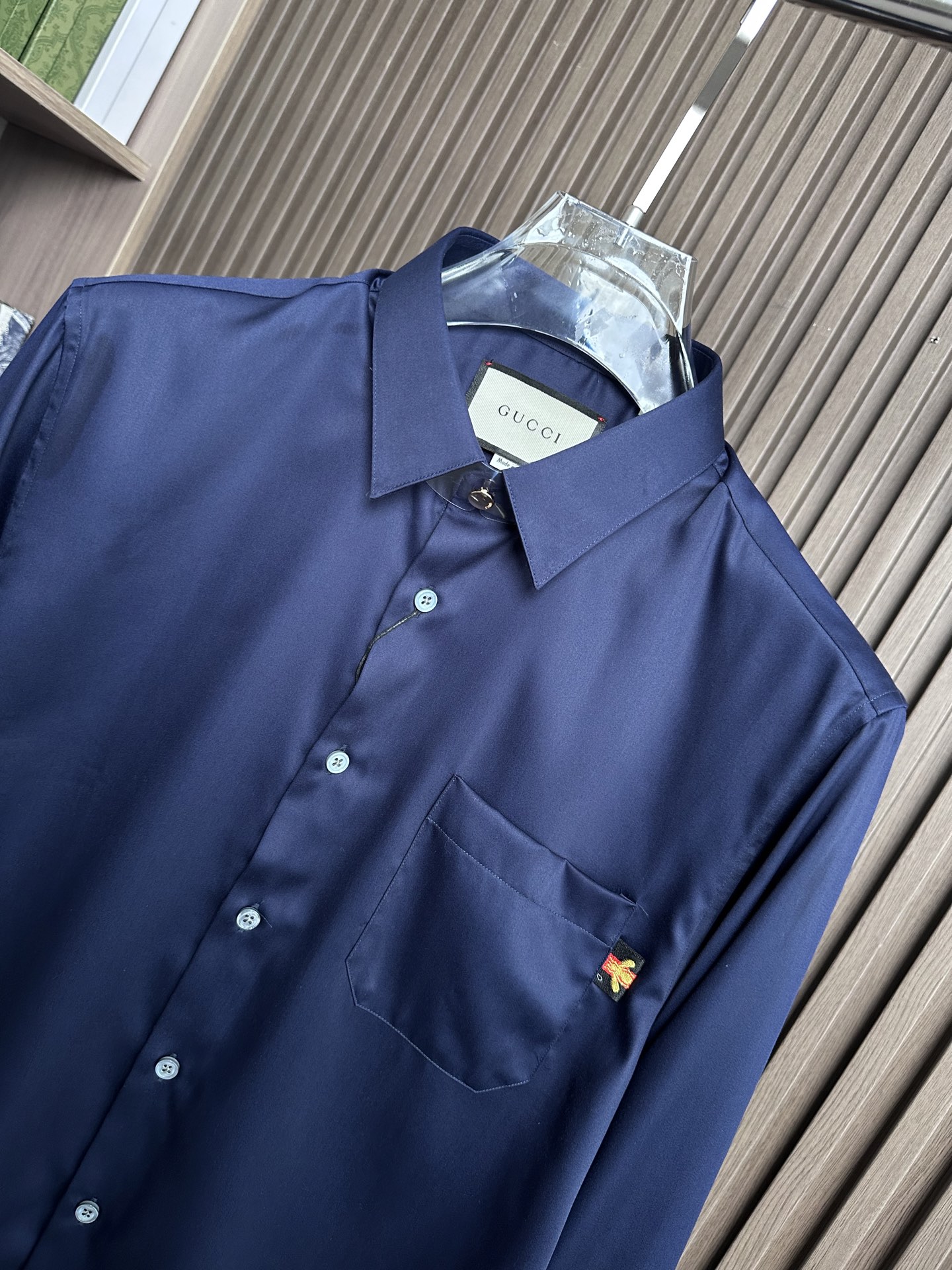 （藏蓝～）Gu家25FW秋冬新款府绸长袖衬衫