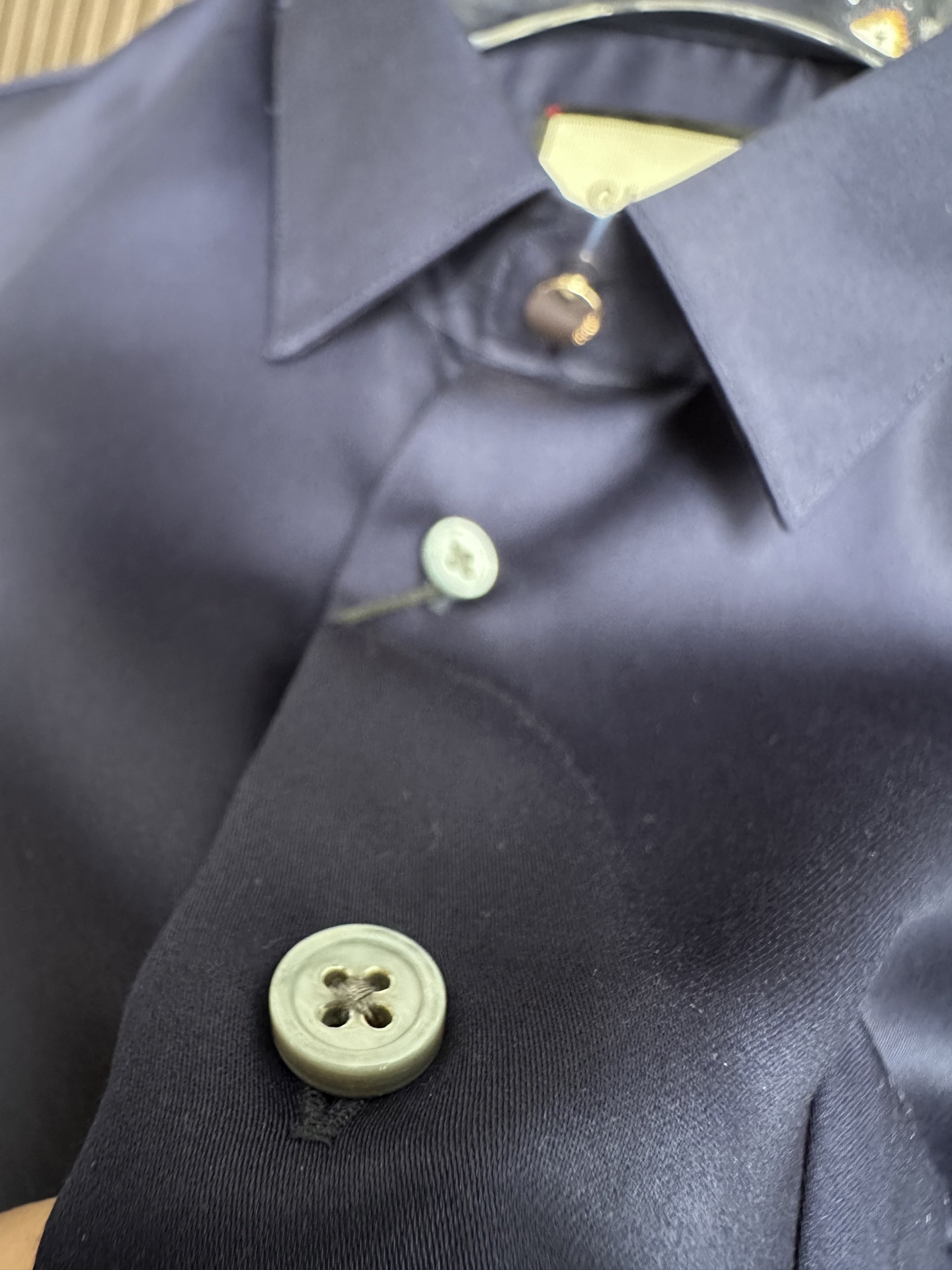 （藏蓝～）Gu家25FW秋冬新款府绸长袖衬衫