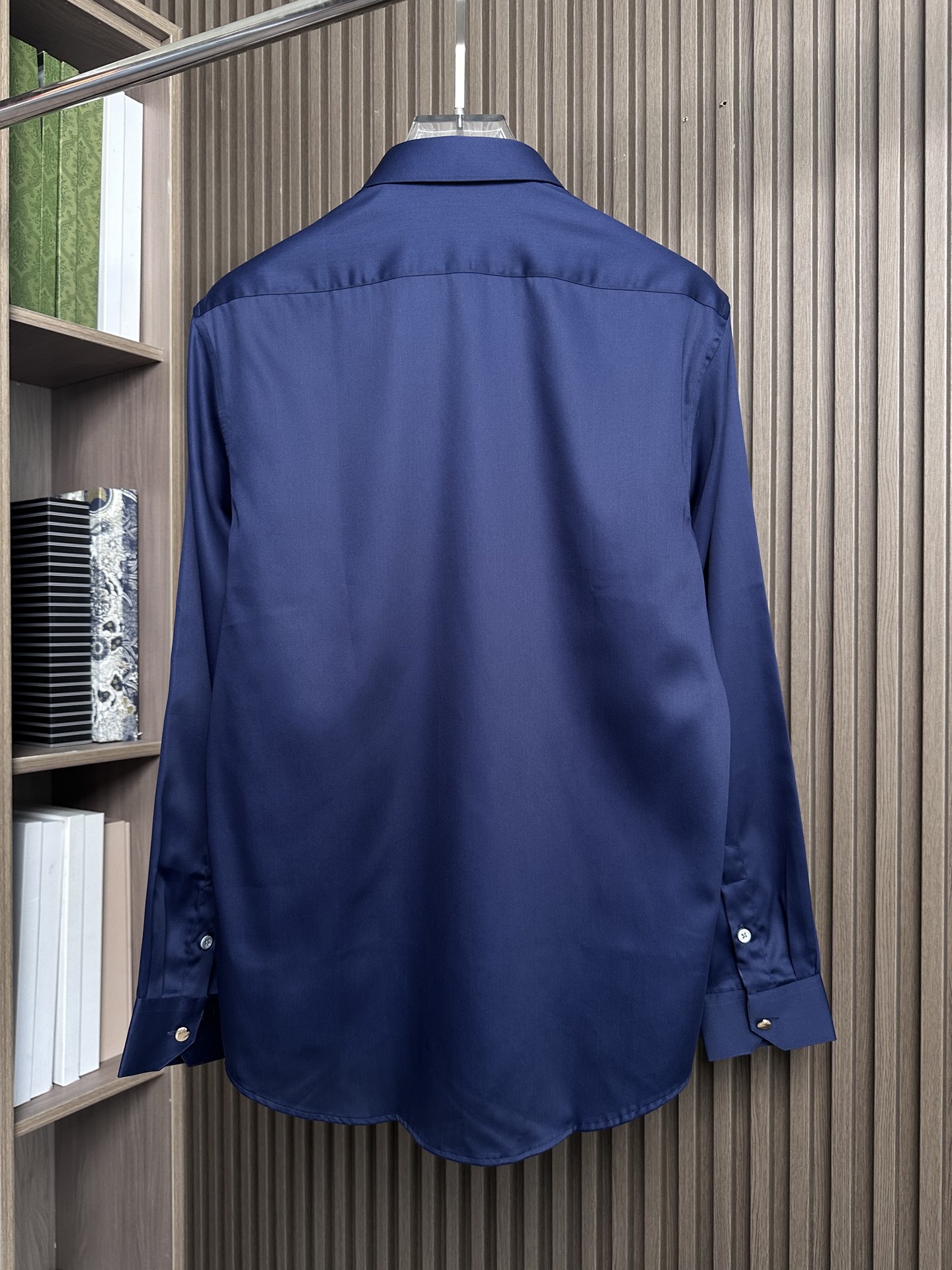 （藏蓝～）Gu家25FW秋冬新款府绸长袖衬衫