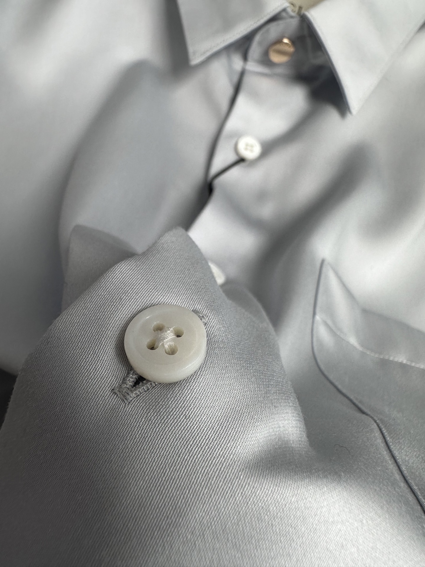 （浅灰～）Gu家25FW秋冬新款府绸长袖衬衫