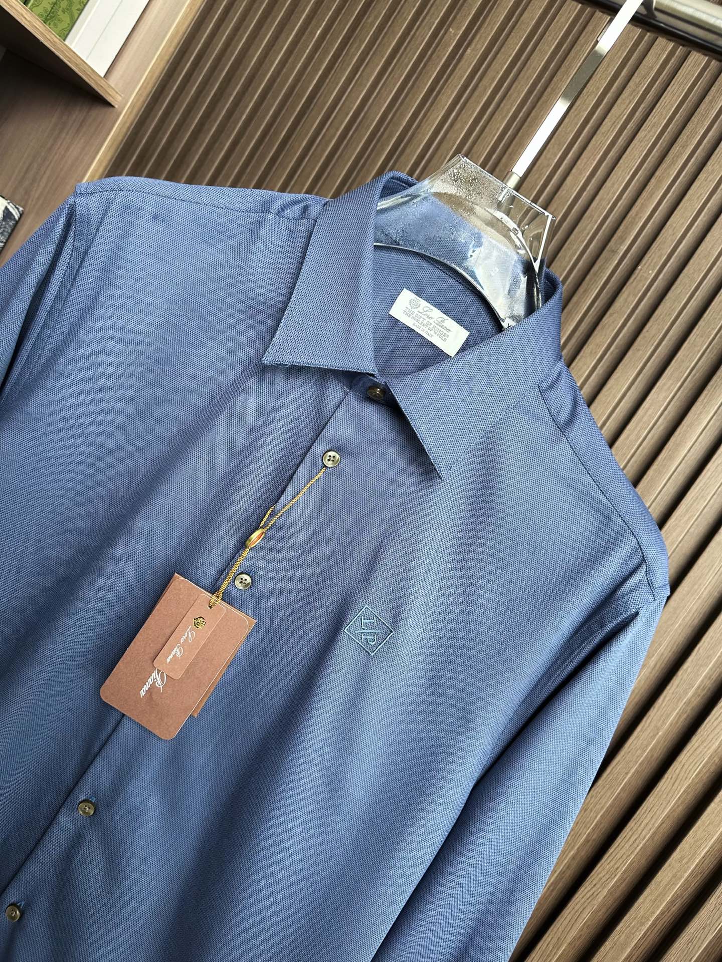 （蓝～）lP🆕家25FW秋冬新款提花面料长袖衬衫