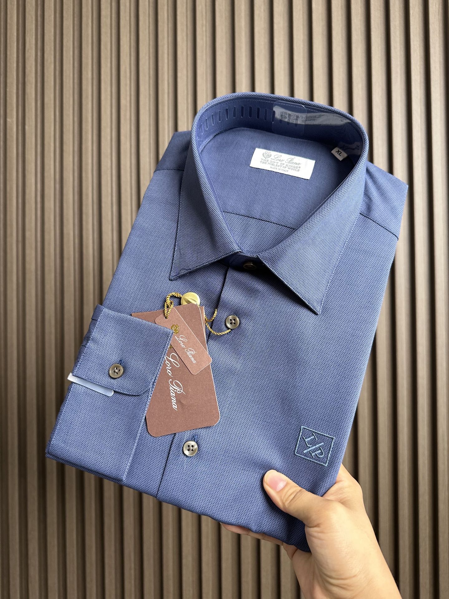 （蓝～）lP🆕家25FW秋冬新款提花面料长袖衬衫