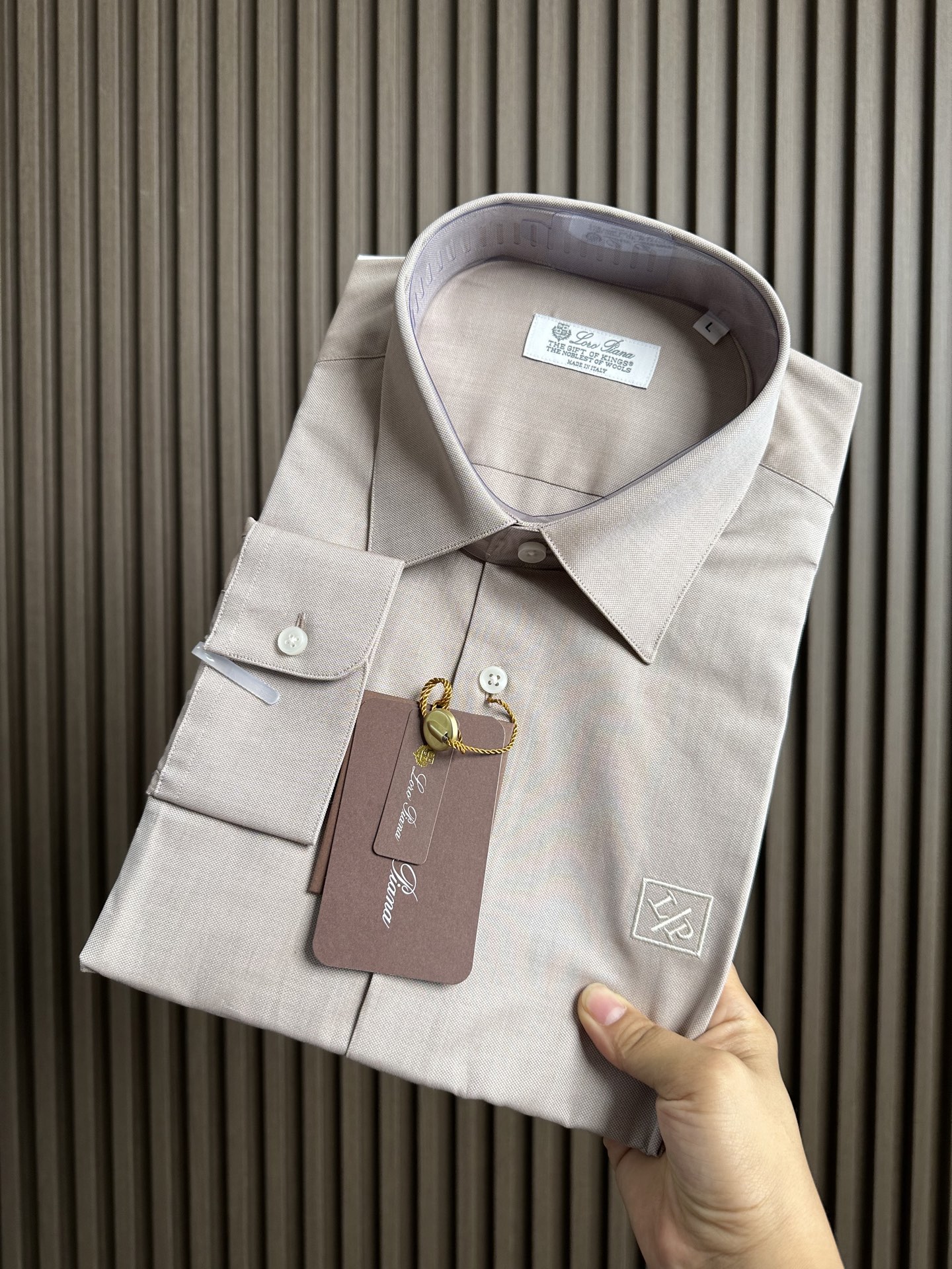 （卡其～）lP🆕家25FW秋冬新款提花面料长袖衬衫