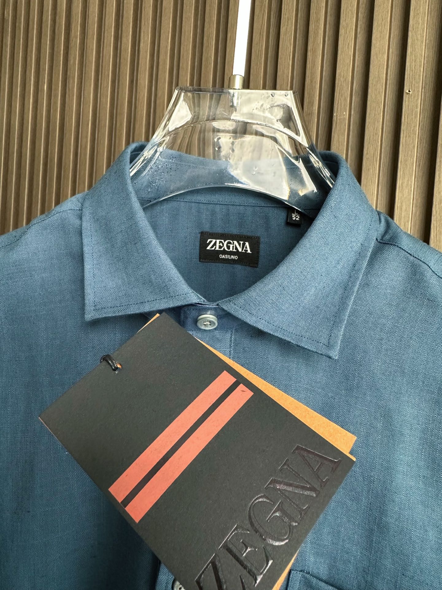 （深蓝色～）ZZ杰尼亚25FW秋冬新款半开扣款亚麻衬衫｜码数：SMLXLXXL