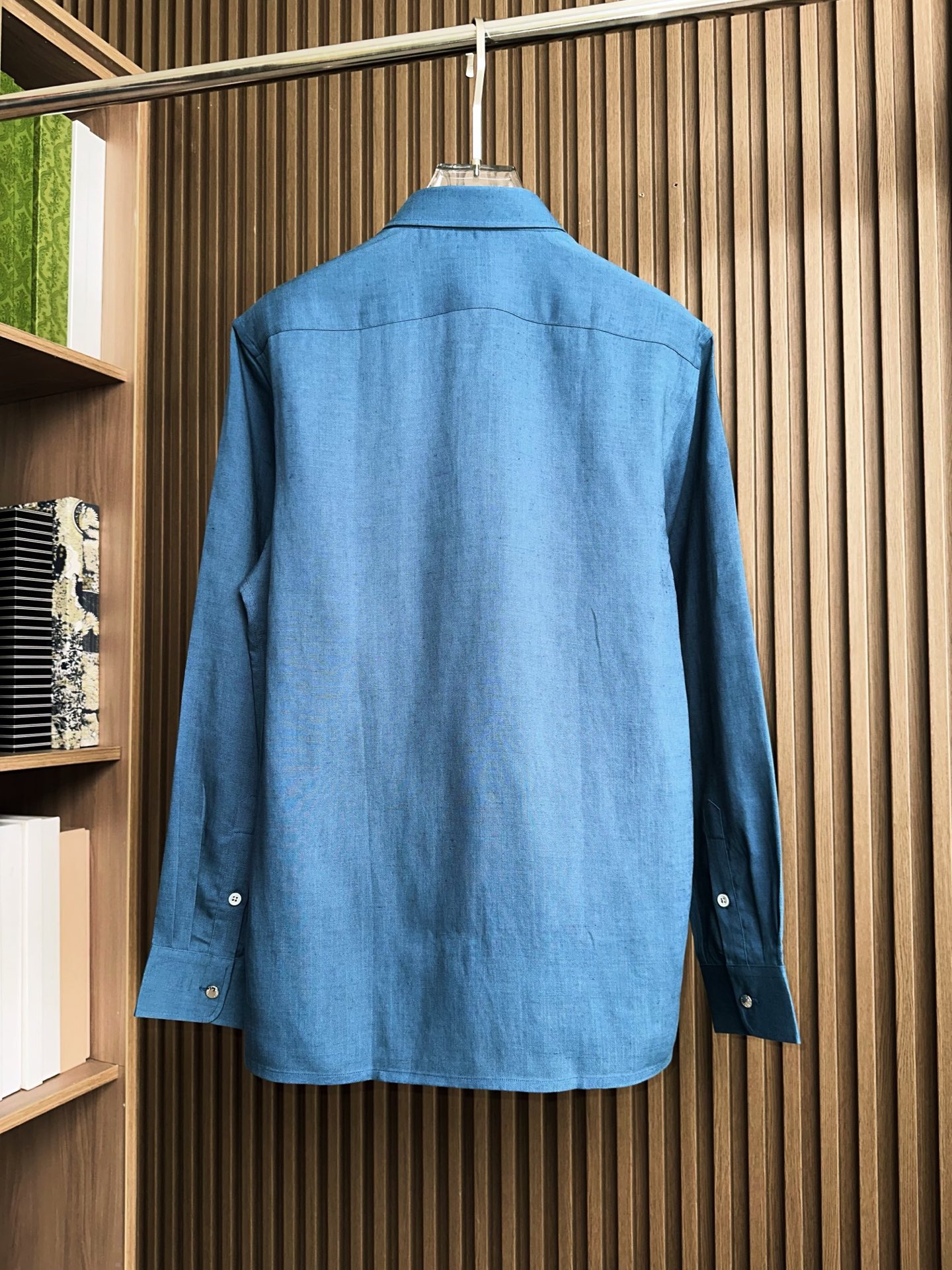 （深蓝色～）ZZ杰尼亚25FW秋冬新款半开扣款亚麻衬衫｜码数：SMLXLXXL