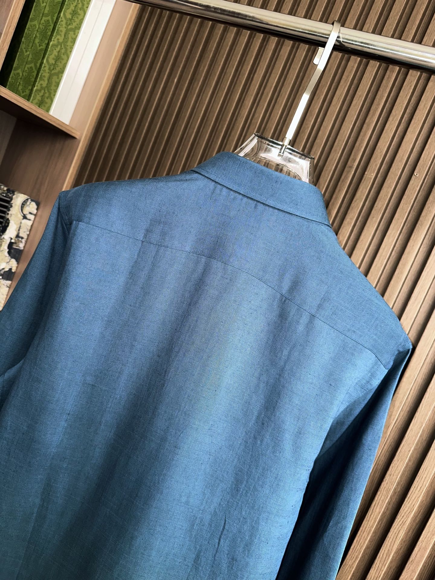 （深蓝色～）ZZ杰尼亚25FW秋冬新款半开扣款亚麻衬衫｜码数：SMLXLXXL