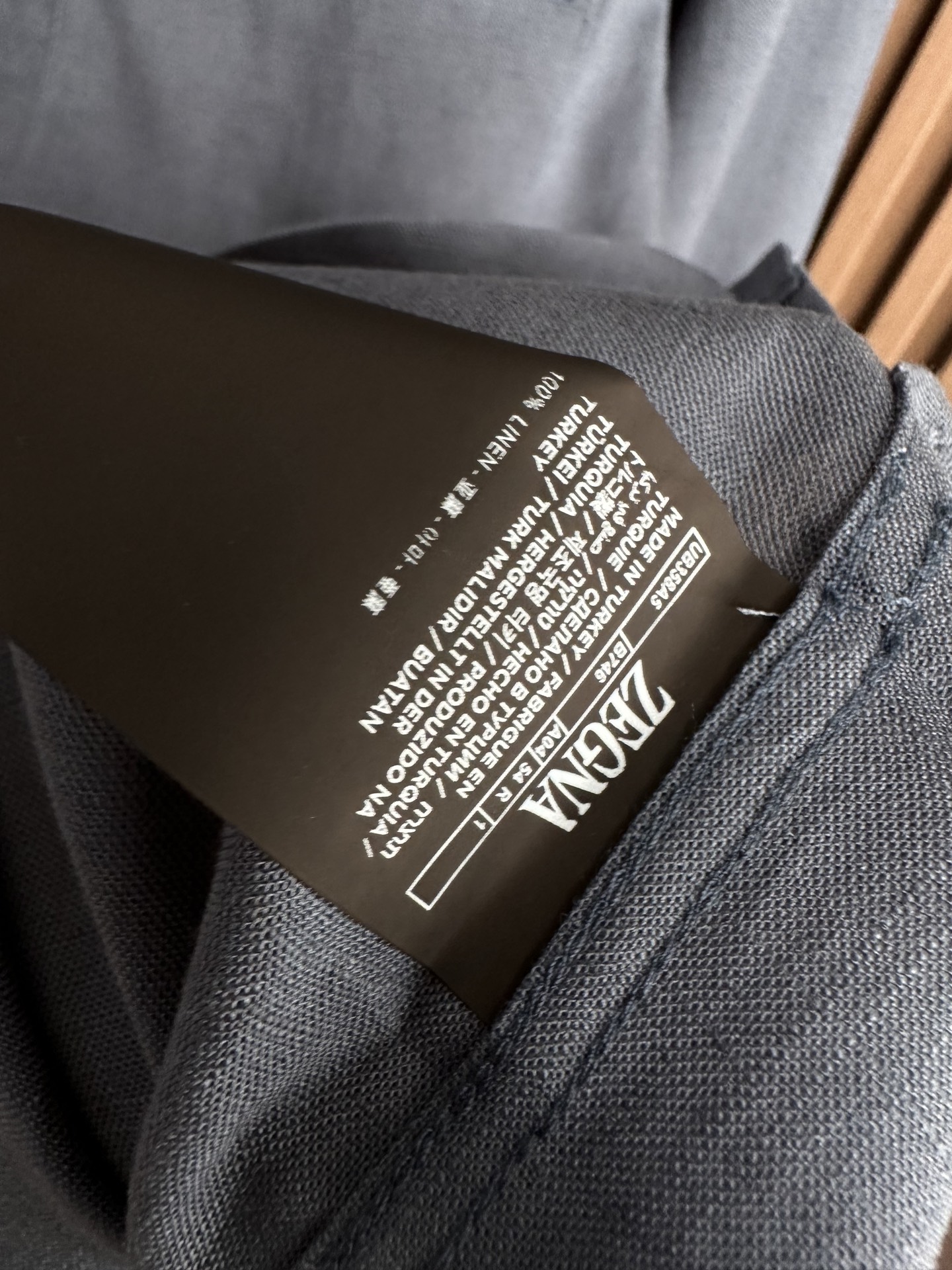 （深蓝色～）ZZ杰尼亚25FW秋冬新款半开扣款亚麻衬衫｜码数：SMLXLXXL