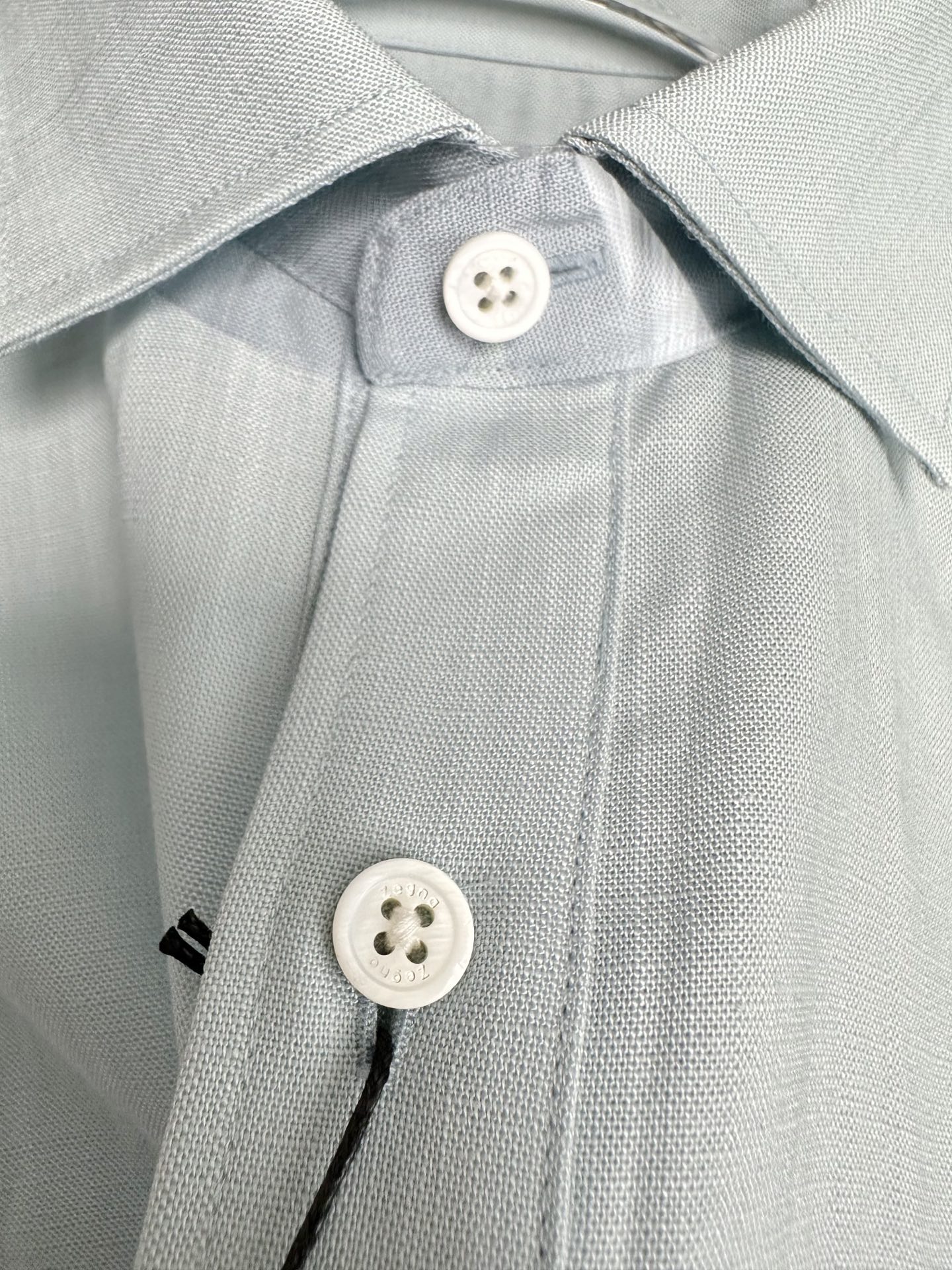 （淡绿色～）ZZ杰尼亚25FW秋冬新款半开扣款亚麻衬衫｜码数：SMLXLXXL