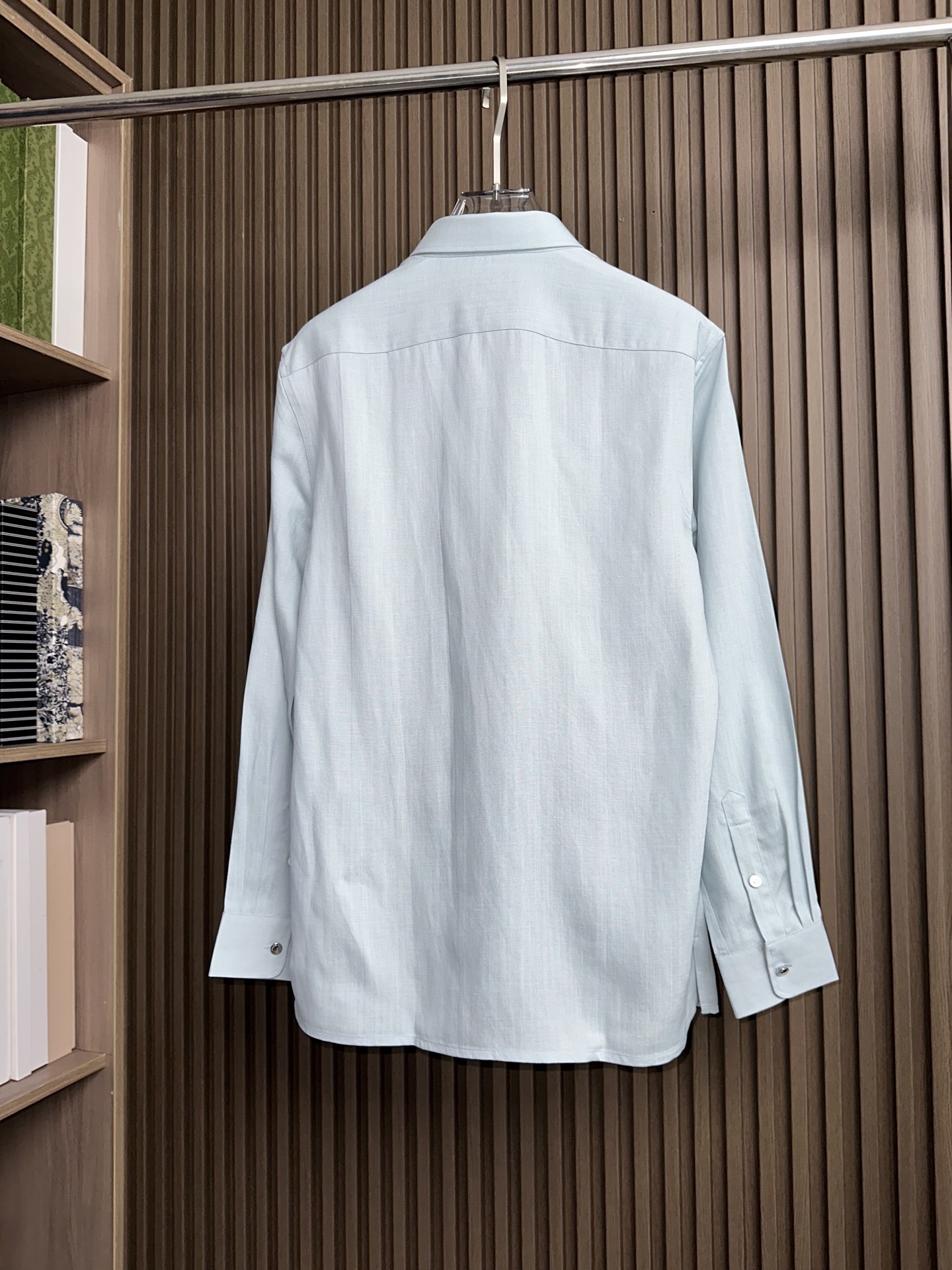 （淡绿色～）ZZ杰尼亚25FW秋冬新款半开扣款亚麻衬衫｜码数：SMLXLXXL