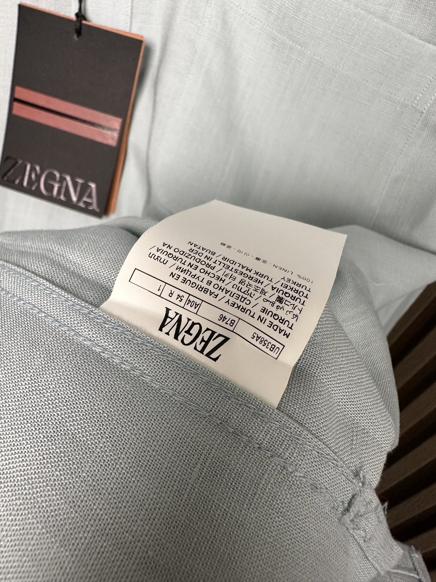 （淡绿色～）ZZ杰尼亚25FW秋冬新款半开扣款亚麻衬衫｜码数：SMLXLXXL