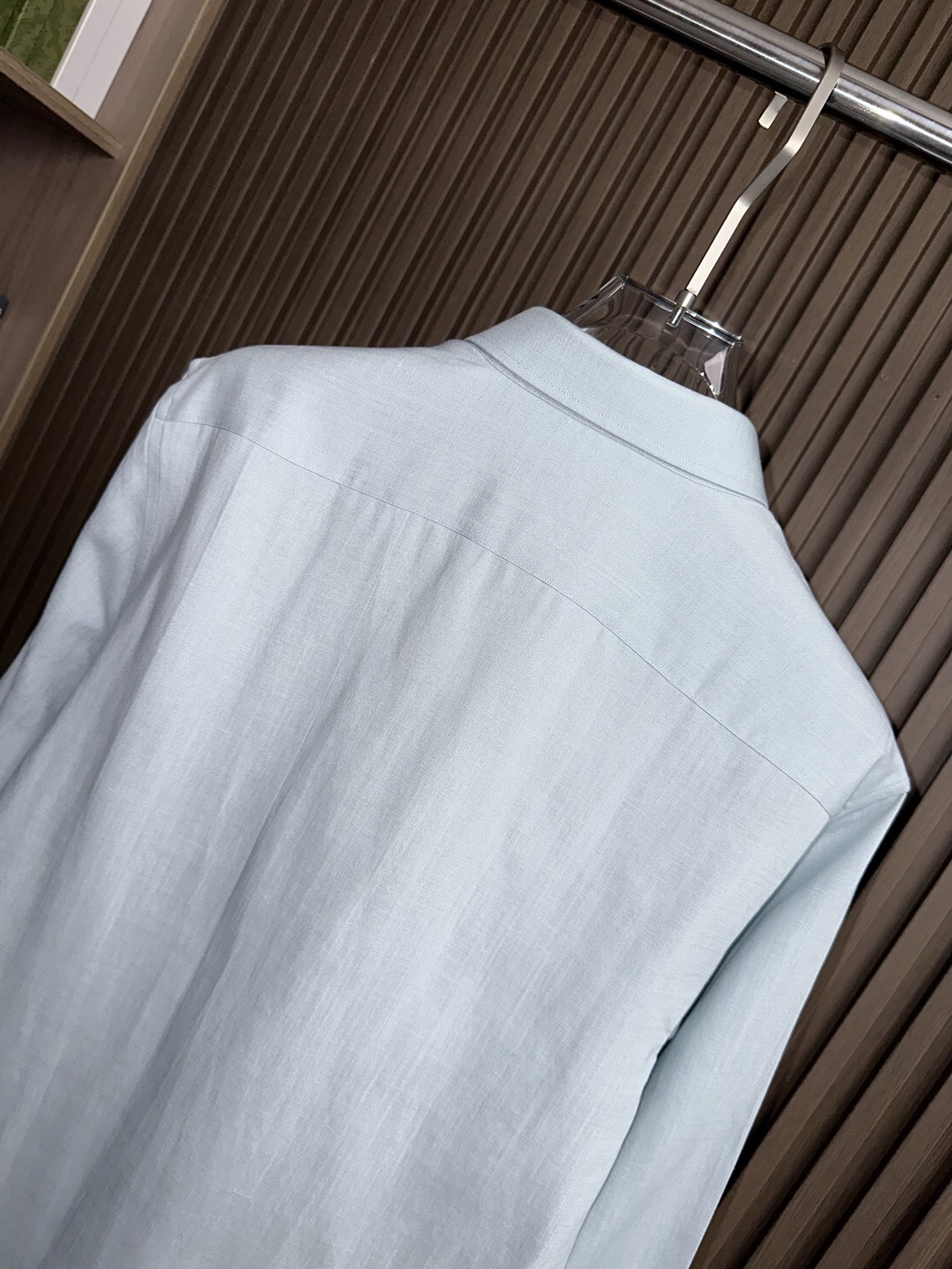 （淡绿色～）ZZ杰尼亚25FW秋冬新款半开扣款亚麻衬衫｜码数：SMLXLXXL