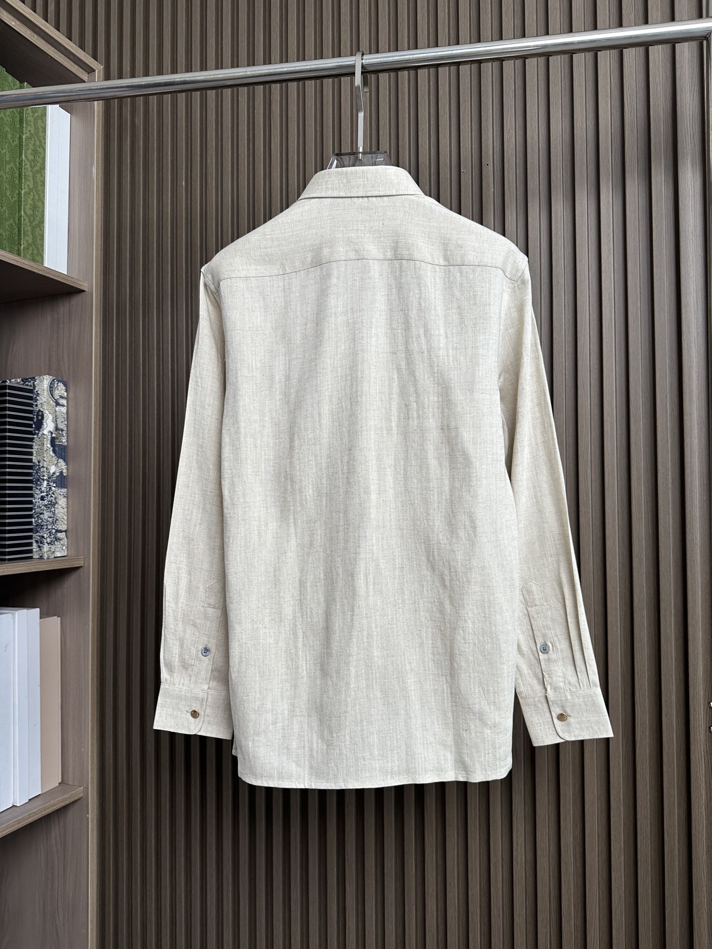 （亚麻原色～）ZZ杰尼亚25FW秋冬新款半开扣款亚麻衬衫｜码数：SMLXLXXL