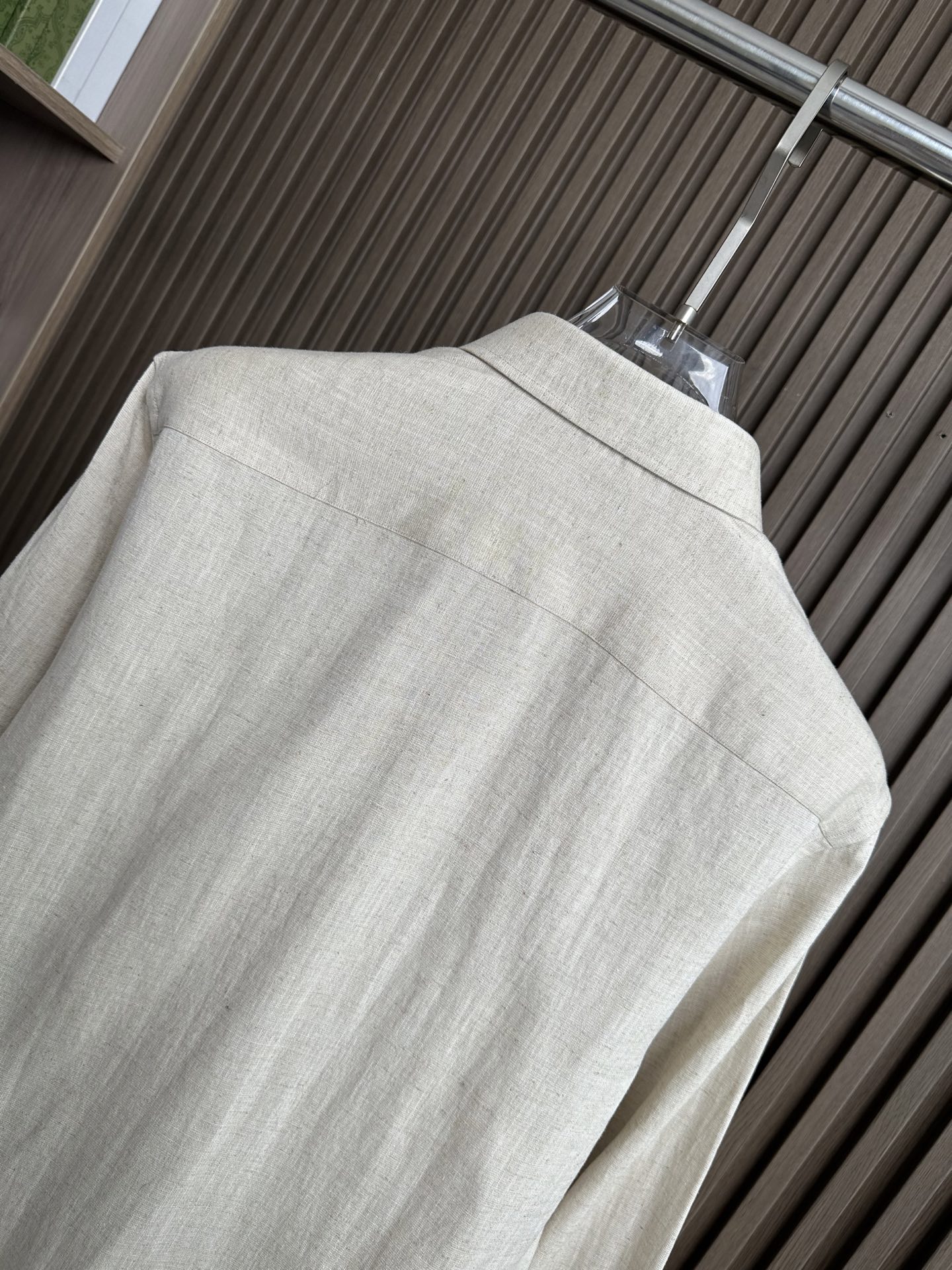 （亚麻原色～）ZZ杰尼亚25FW秋冬新款半开扣款亚麻衬衫｜码数：SMLXLXXL