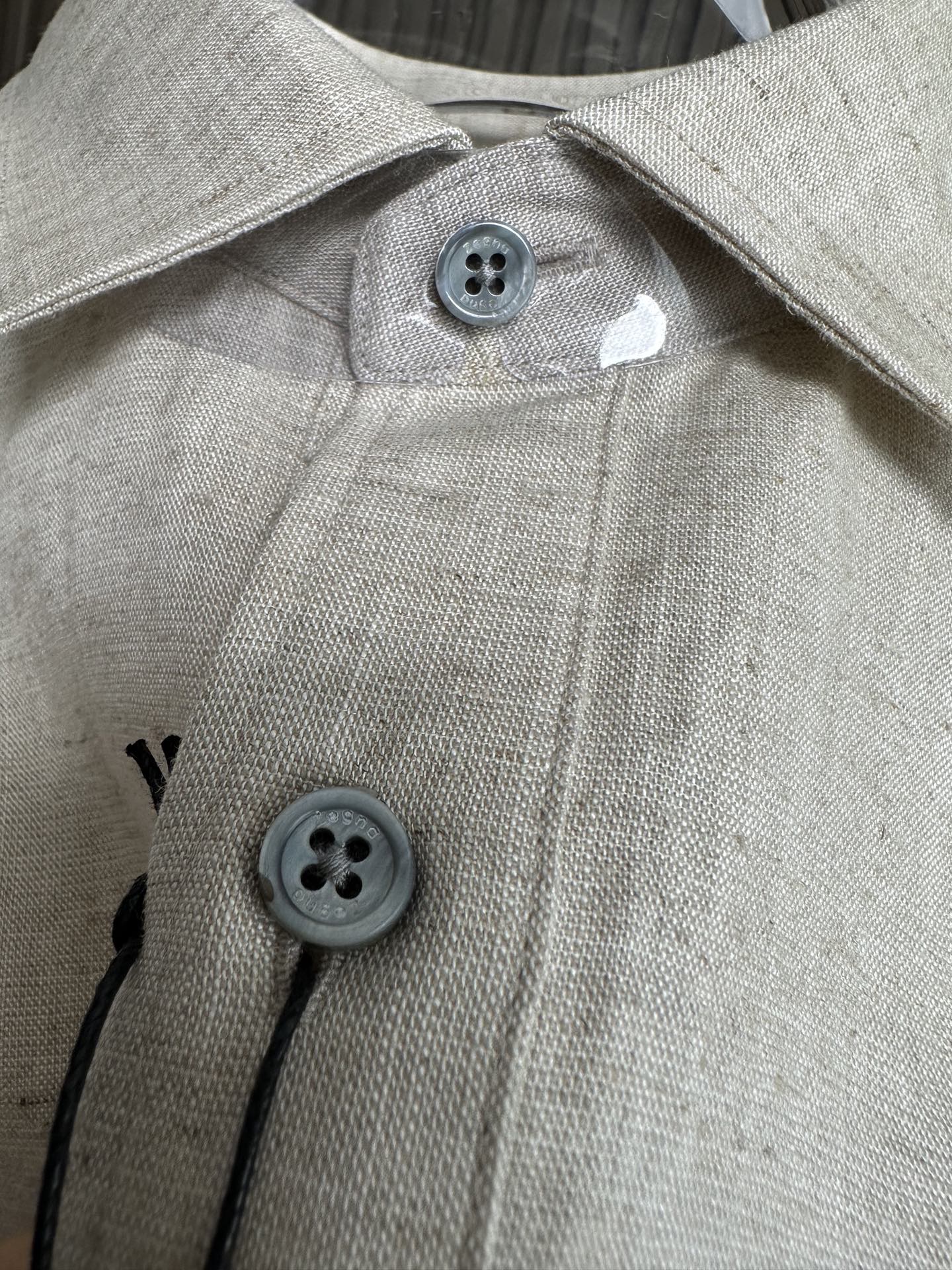 （亚麻原色～）ZZ杰尼亚25FW秋冬新款半开扣款亚麻衬衫｜码数：SMLXLXXL