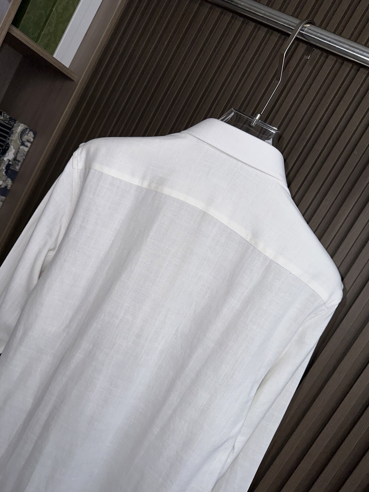 （白色～）ZZ杰尼亚25FW秋冬新款半开扣款亚麻衬衫｜码数：SMLXLXXL