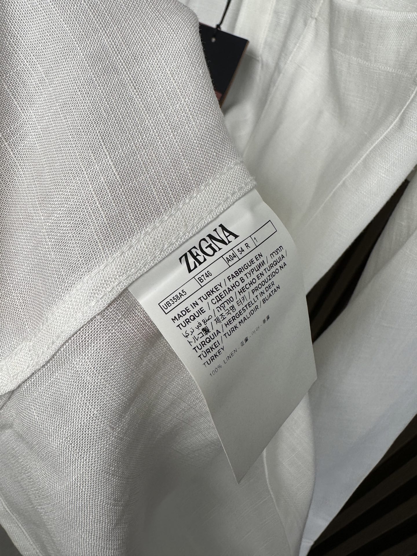 （白色～）ZZ杰尼亚25FW秋冬新款半开扣款亚麻衬衫｜码数：SMLXLXXL