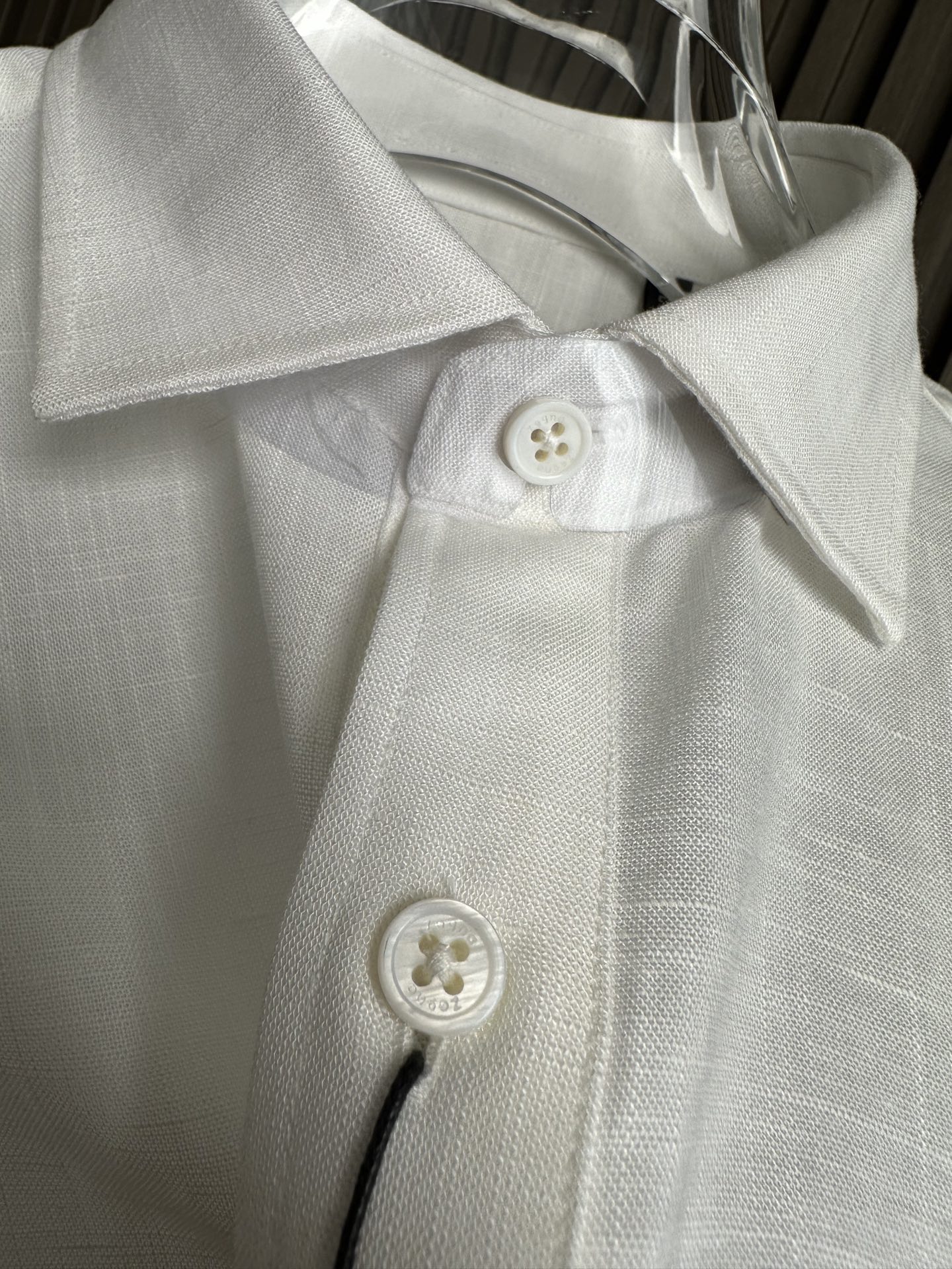 （白色～）ZZ杰尼亚25FW秋冬新款半开扣款亚麻衬衫｜码数：SMLXLXXL