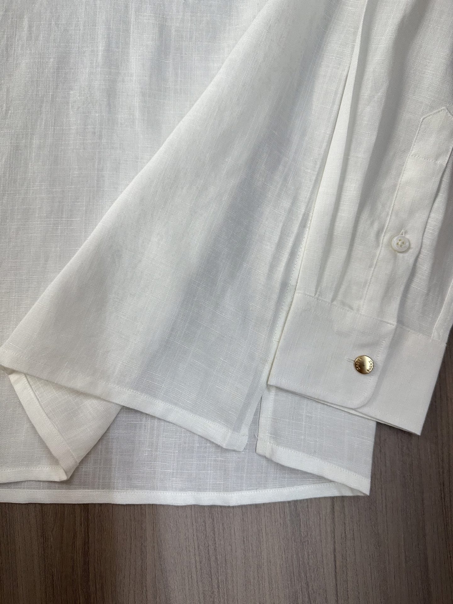 （白色～）ZZ杰尼亚25FW秋冬新款半开扣款亚麻衬衫｜码数：SMLXLXXL