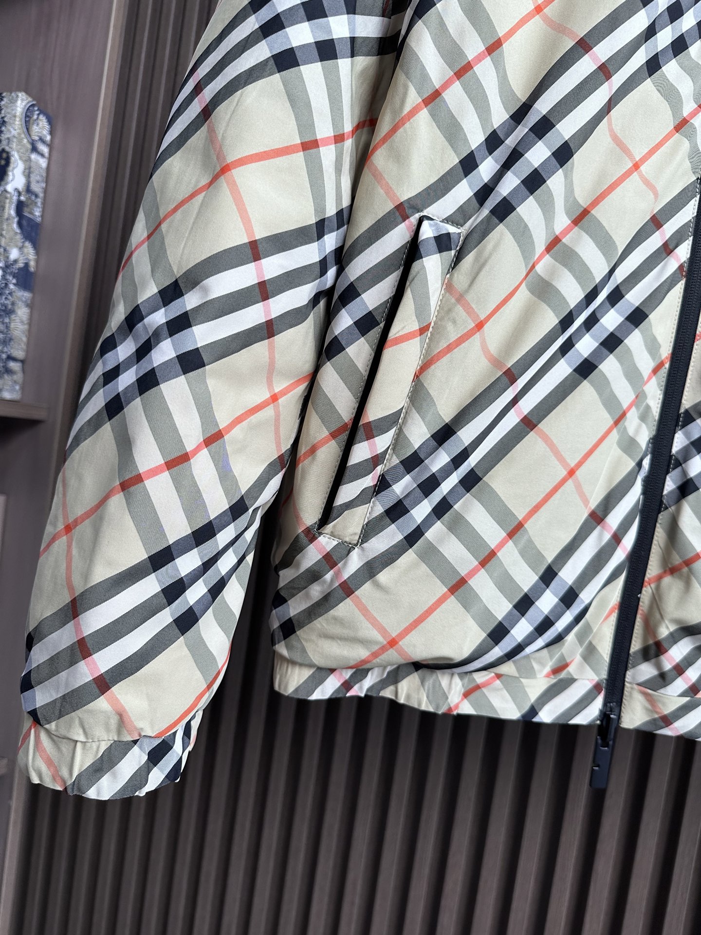 羽绒 格纹面