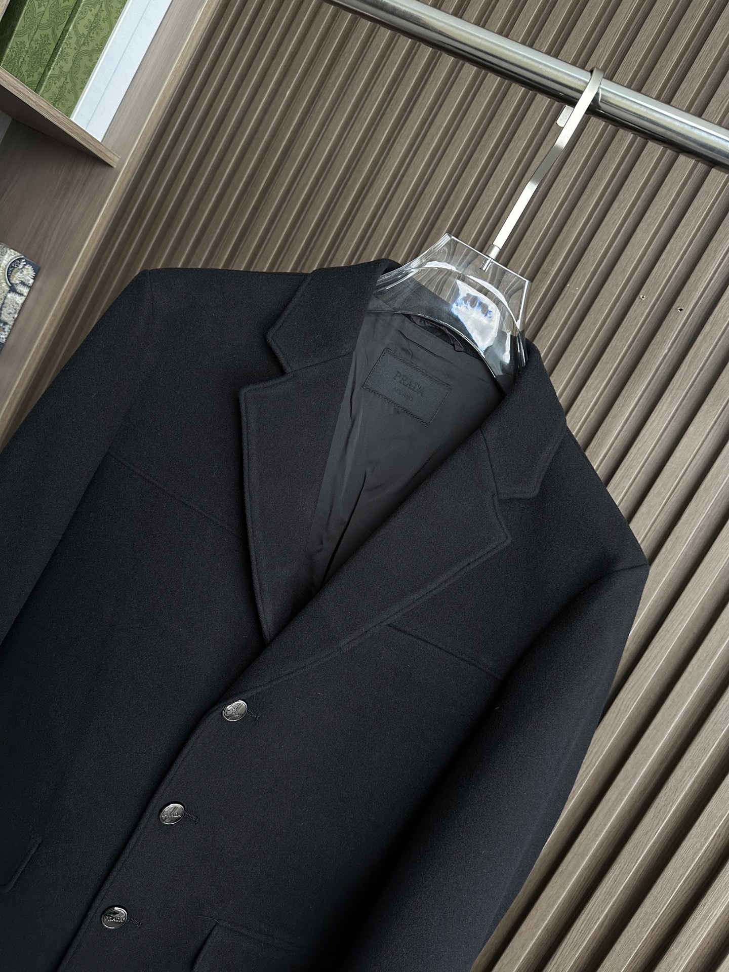 （黑～）PRADA 普拉达2025ss秋冬新款男士商务羊毛呢西装！