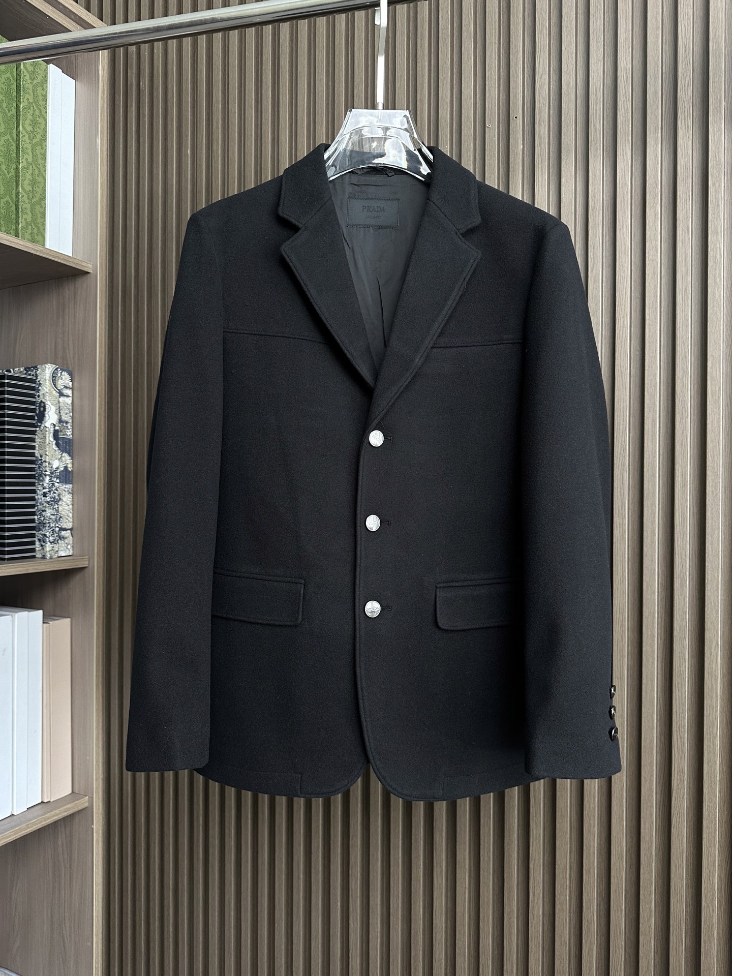 （黑～）PRADA 普拉达2025ss秋冬新款男士商务羊毛呢西装！
