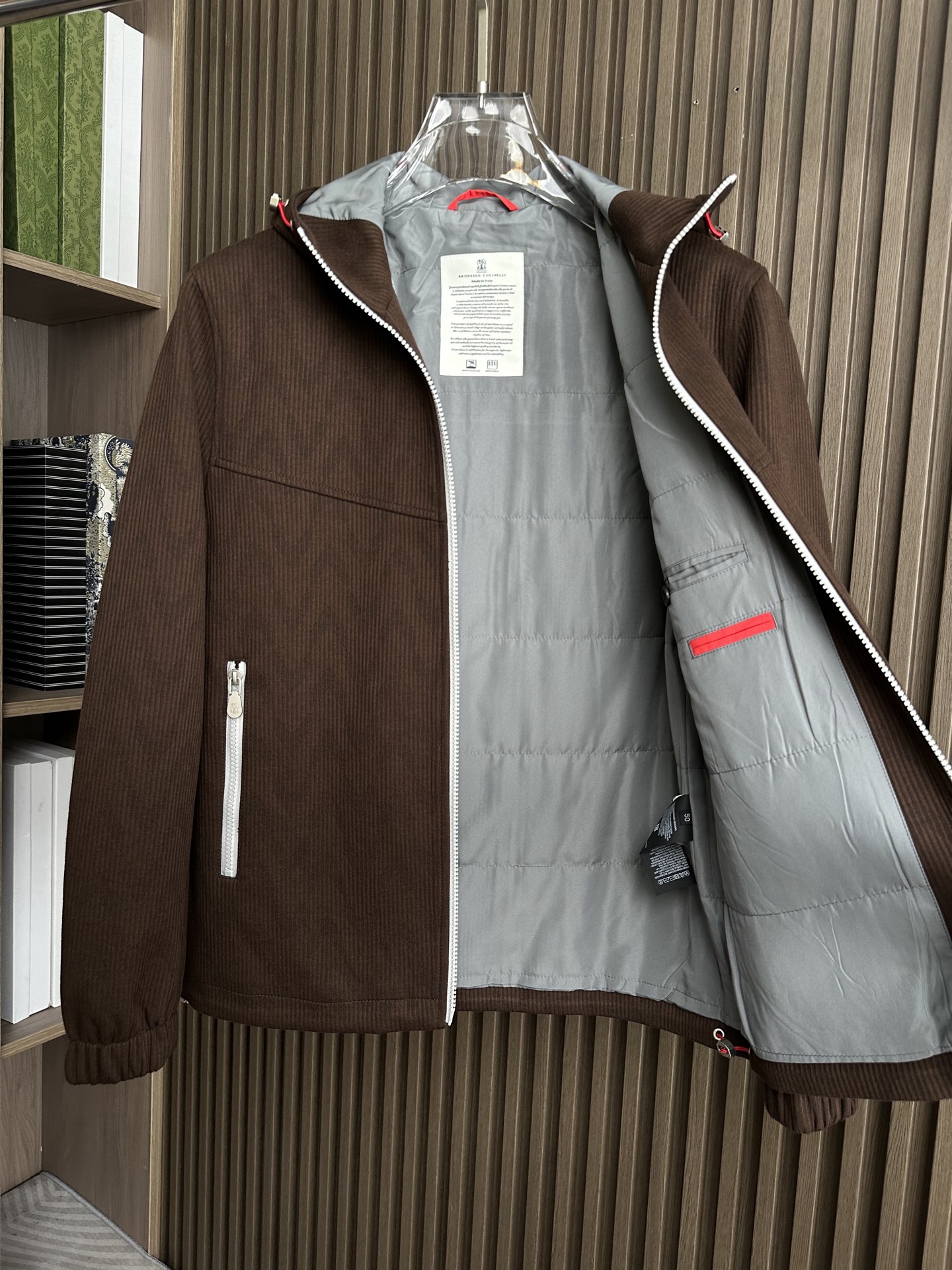 （棕色～）BC家2025fw男装秋冬新品条绒连帽外套Moto