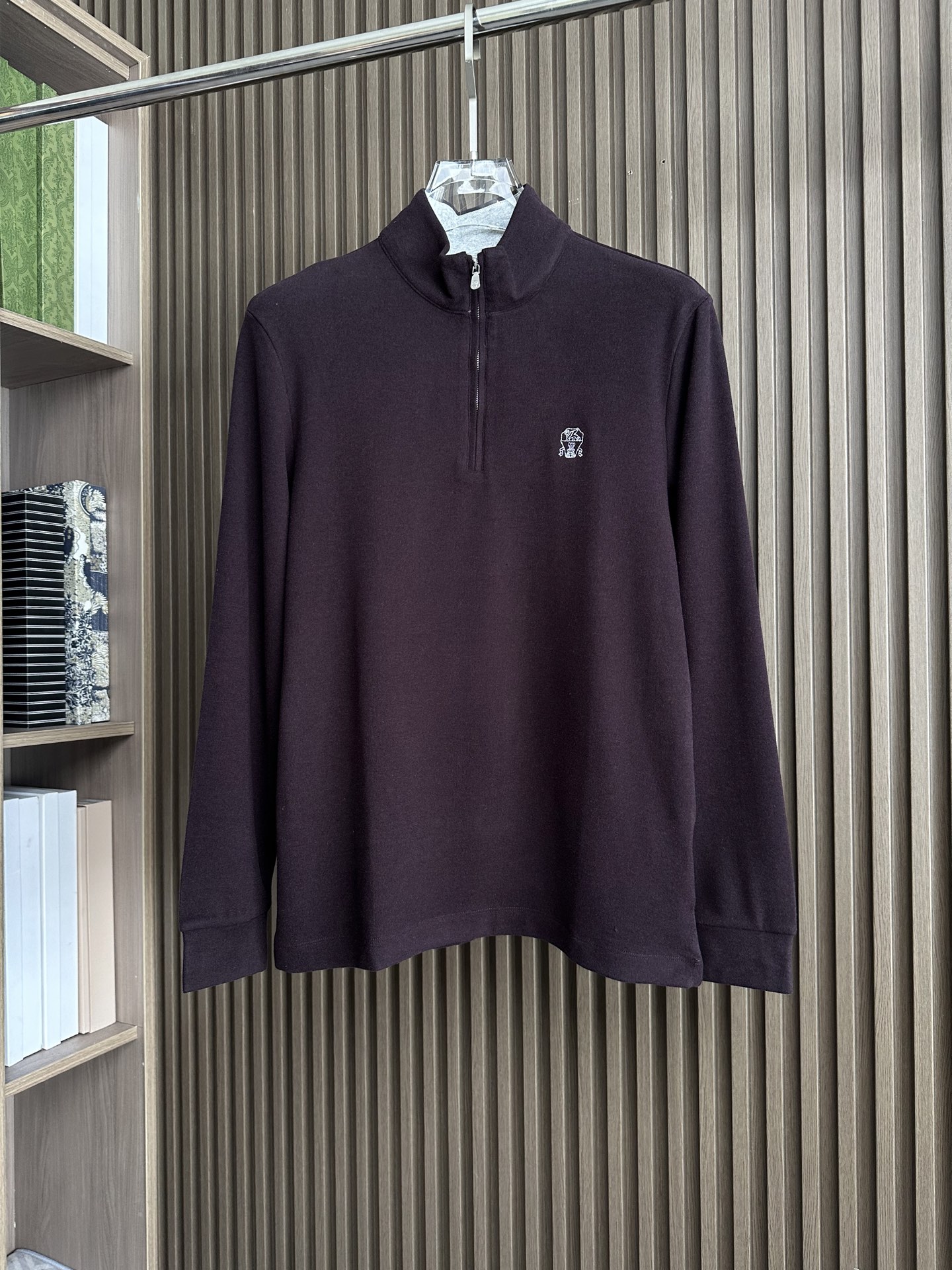 NO:565850,(Purple~) BC Men's 25FW Autumn and Winter New Composite Thin Velvet Men's Three-dimensional Embroidered Logo Long-Sleeved Bottoming Shirt,,,alexander wang19860909（紫红～） BC男士25FW秋冬新款复合薄绒男士立体绣标长袖打底衫 ,,,alexander wang,Men's clothing