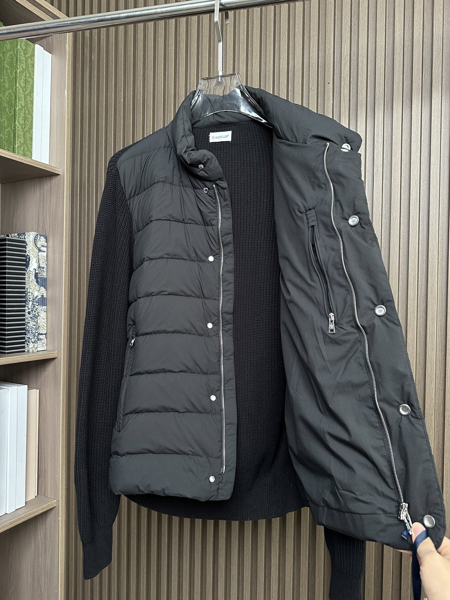 羽绒服 （黑～）Mon蒙口2025 秋冬季新品｜拼接针织羽绒服｜重塑运动高奢风格