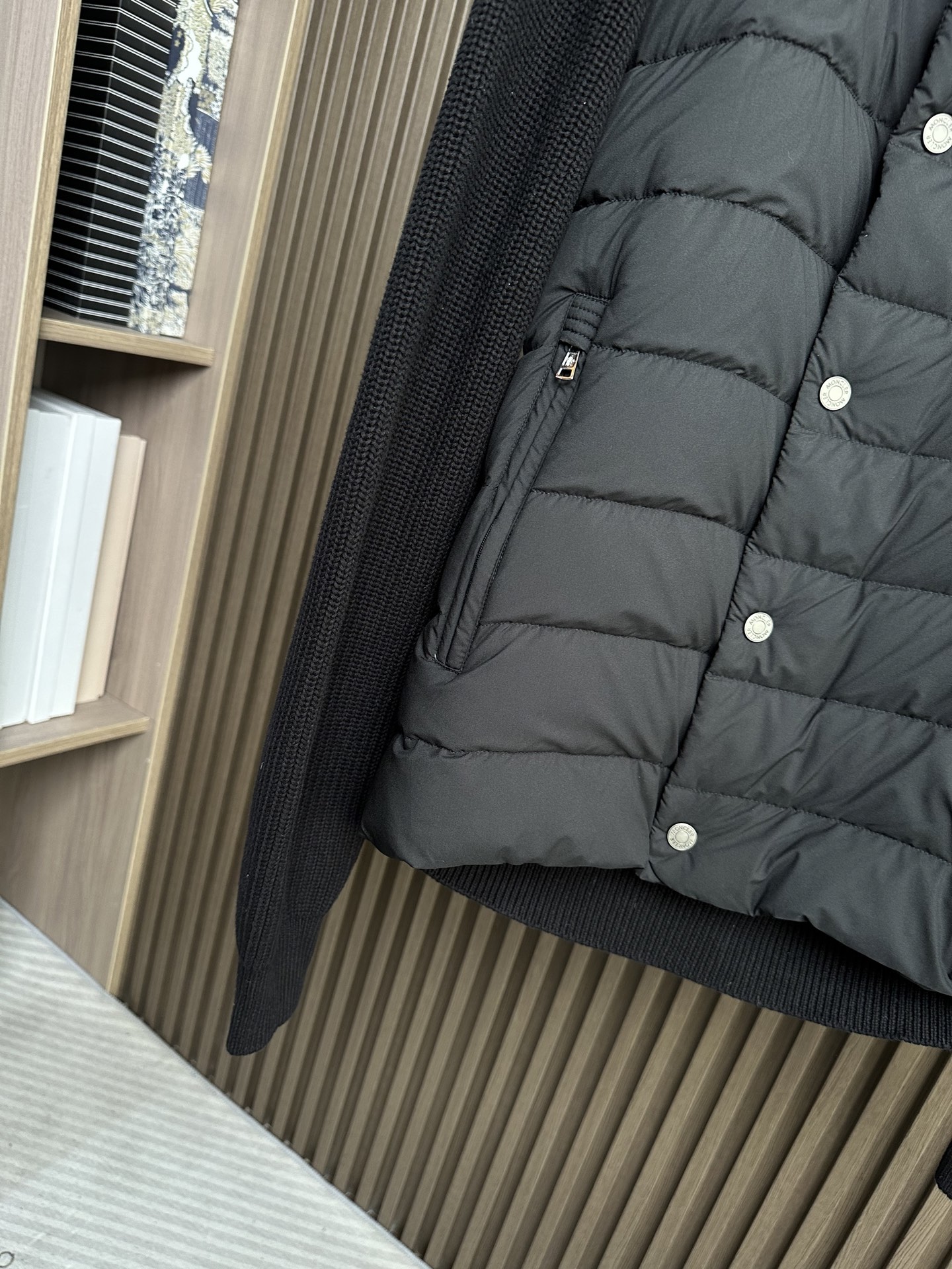 羽绒服 （黑～）Mon蒙口2025 秋冬季新品｜拼接针织羽绒服｜重塑运动高奢风格