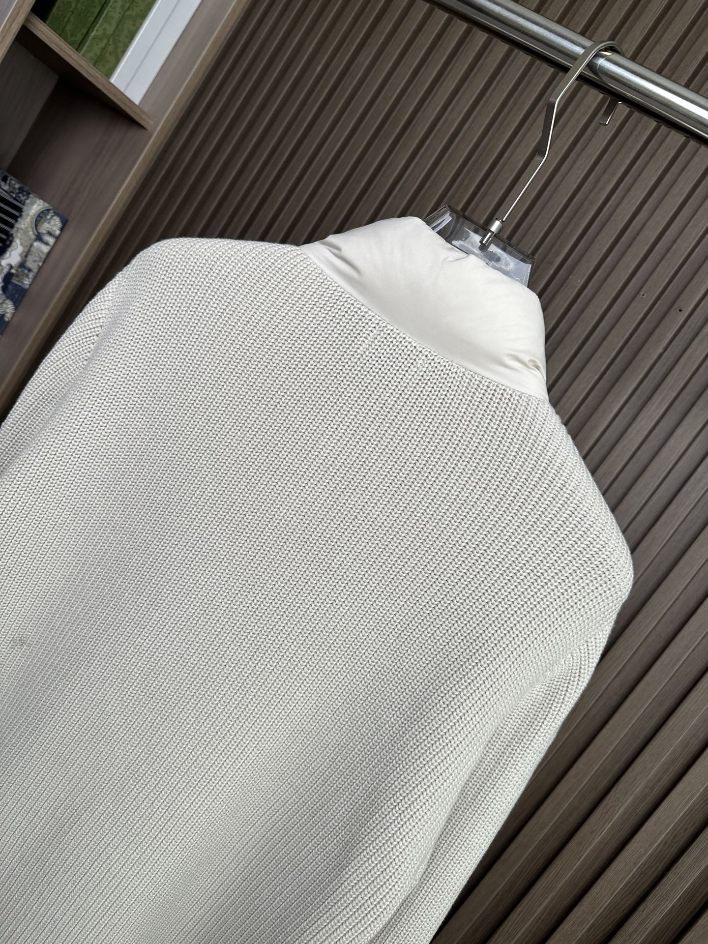 羽绒服 （米白～）Mon蒙口2025 秋冬季新品｜拼接针织羽绒服｜重塑运动高奢风格