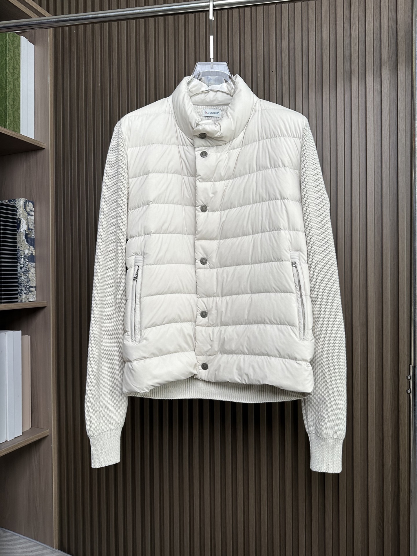 羽绒服 （米白～）Mon蒙口2025 秋冬季新品｜拼接针织羽绒服｜重塑运动高奢风格