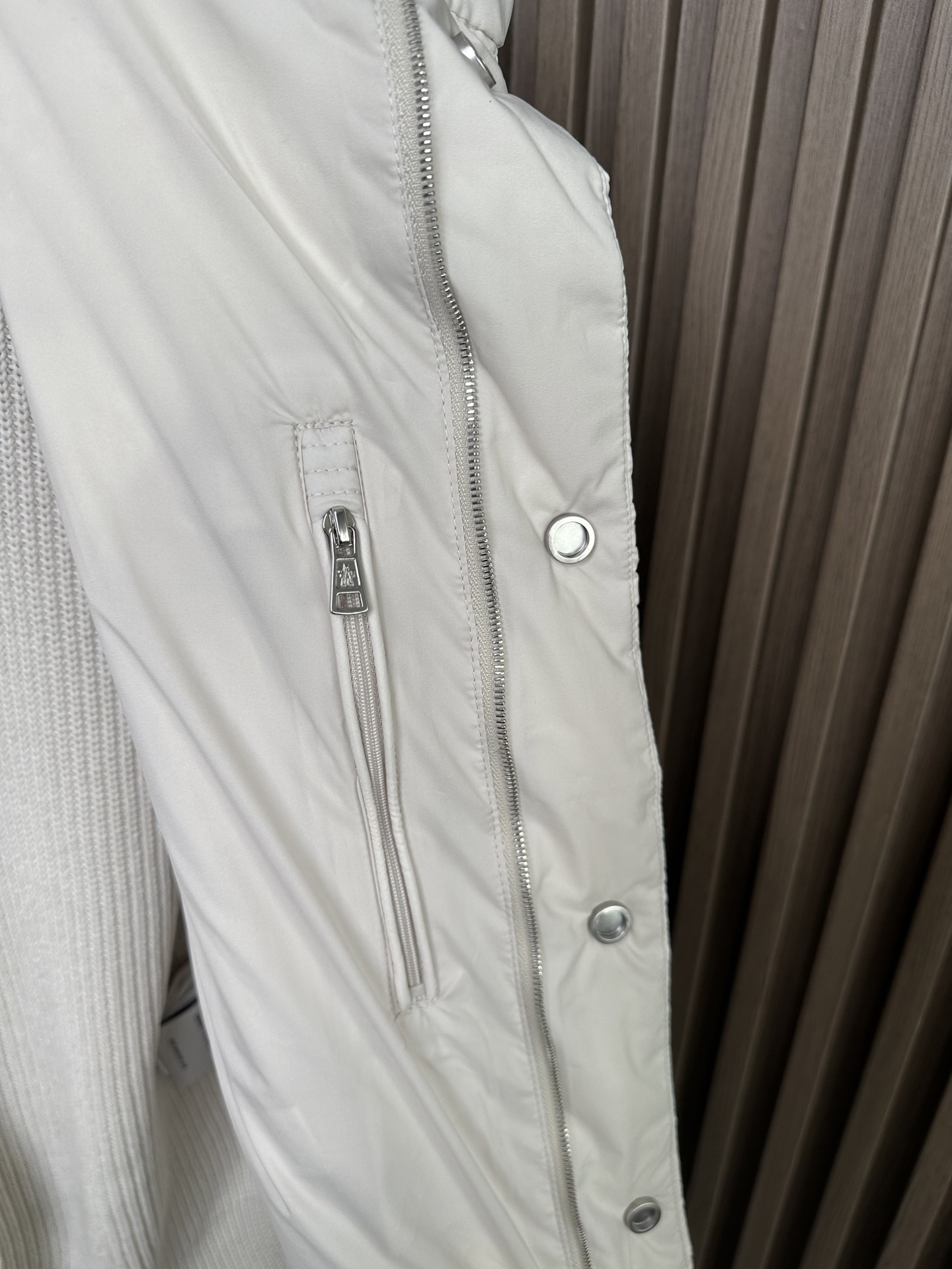 羽绒服 （米白～）Mon蒙口2025 秋冬季新品｜拼接针织羽绒服｜重塑运动高奢风格